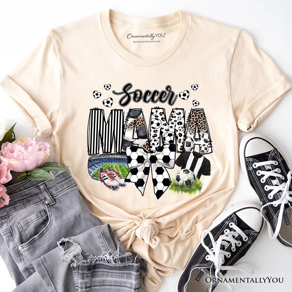 OrnamentallyYou Unisex Soccer Mama Coquette Bow Game Day T-Shirt