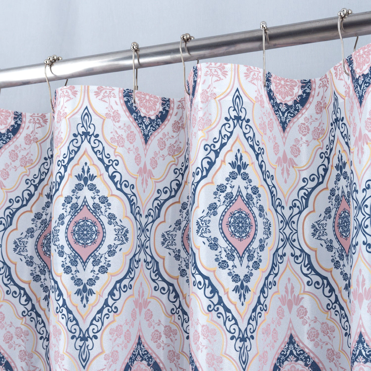 RT Designers Collection 90 GSM Printed Peva Glit Jaxx Shower Curtain 70" x 72" Blush