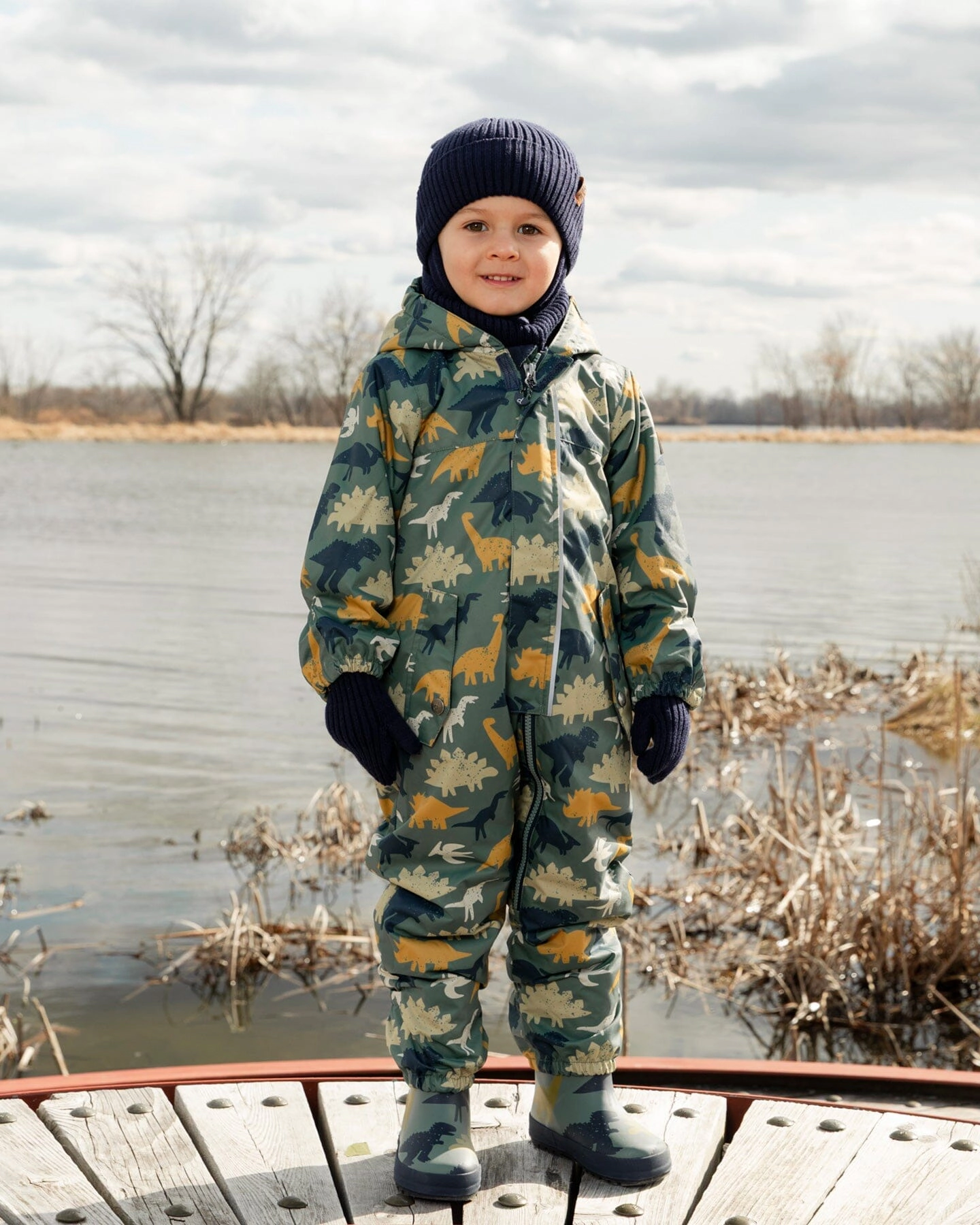 Deux par Boys Rain Boots Rubber Dinosaur Print