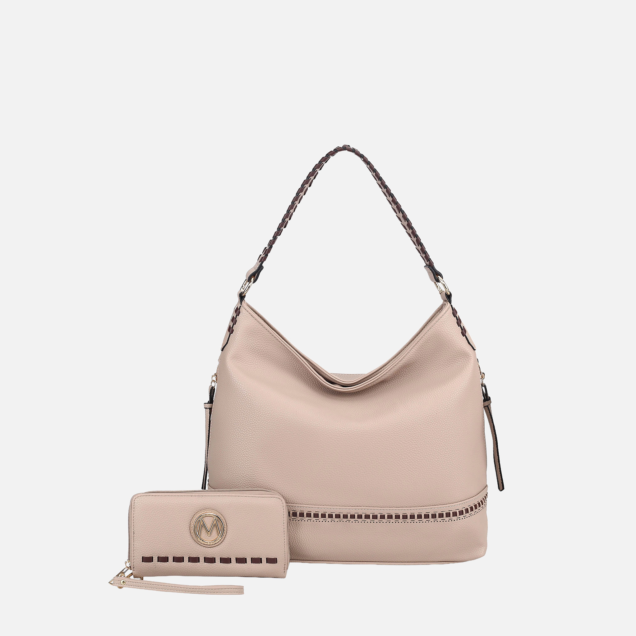 MKF Collection by Mia K Blake Hobo Bag with Matching Wallet - Vegan Pebbled Faux Leather