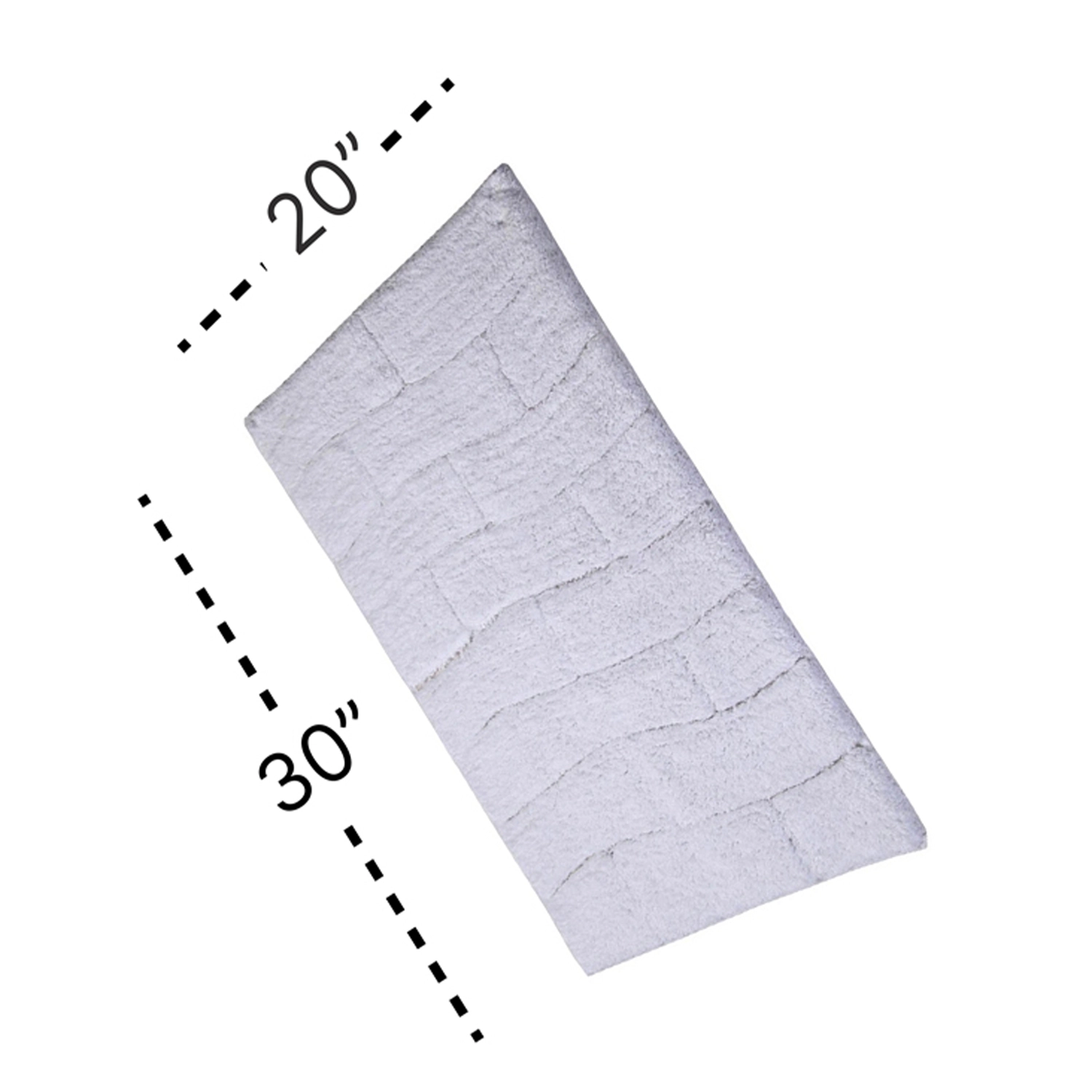 Knightsbridge Stylish And Comfortable All Season Traditional New Tile Design Cotton Bath Rug 20" X 30" White