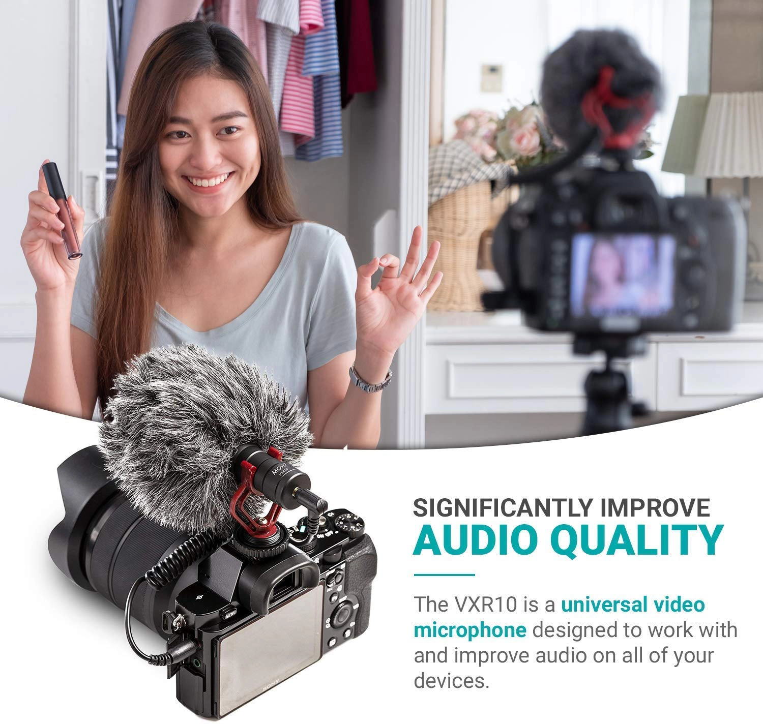 Movo VXR10 Universal Video Microphone with Lightning Adapter