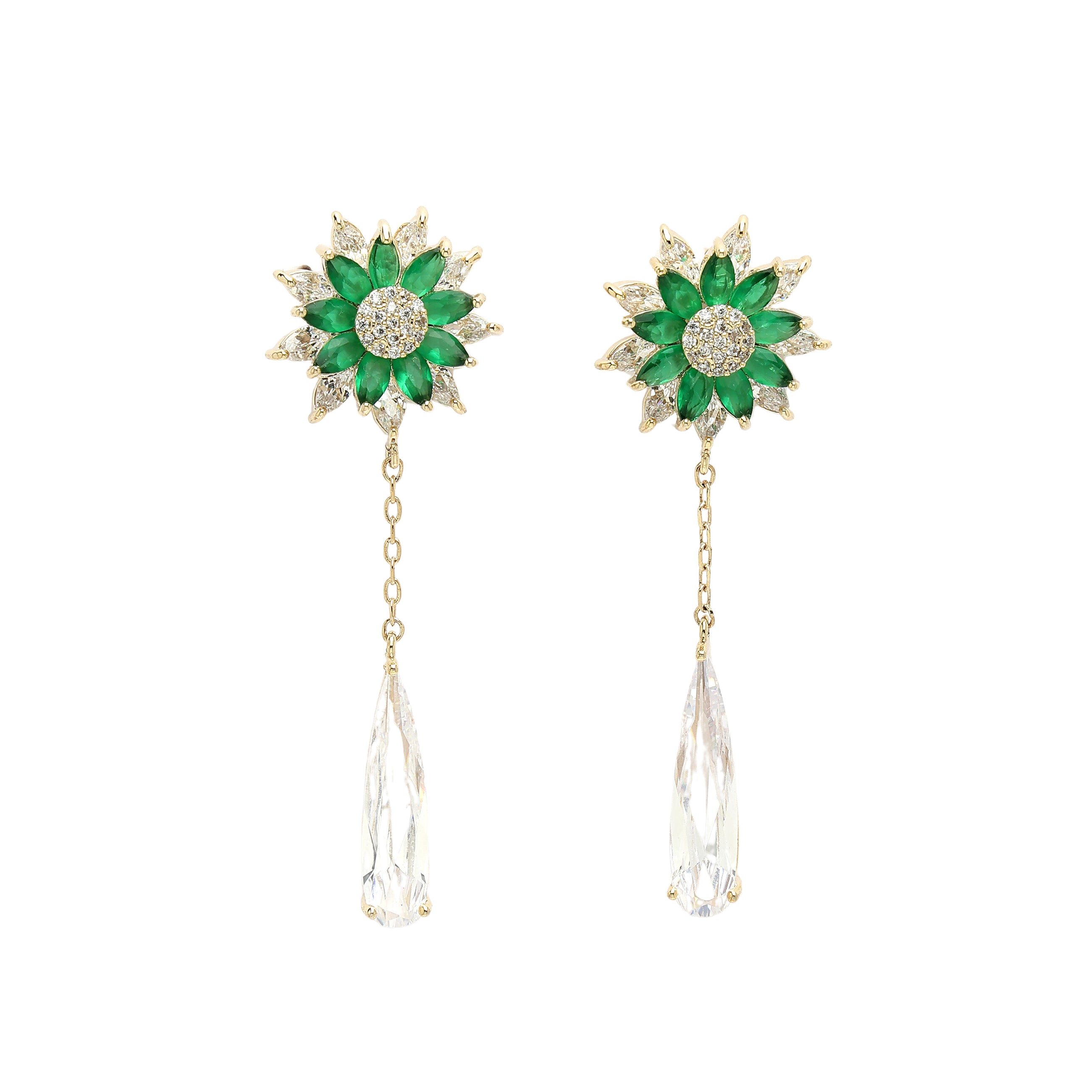AGP PARIS Womens Diva Sunflower Drop Earrings