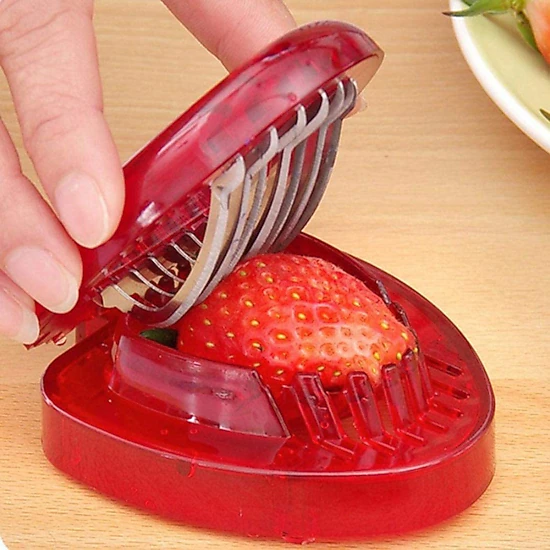 Giantpower Strawberry Slicer Kitchen Gadget Fruit Cutter, Color: Red ...