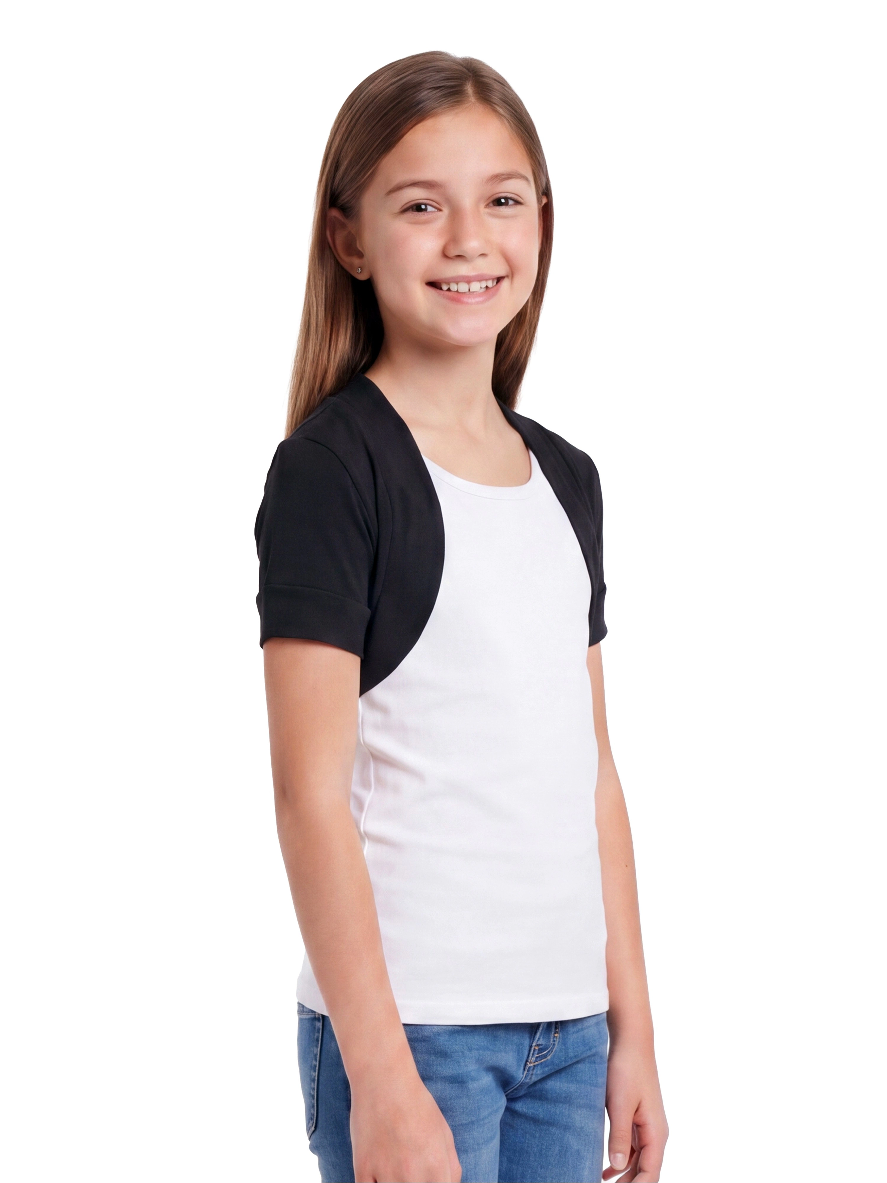 24sevenKid Essential Girls Open Front Bolero Shrug