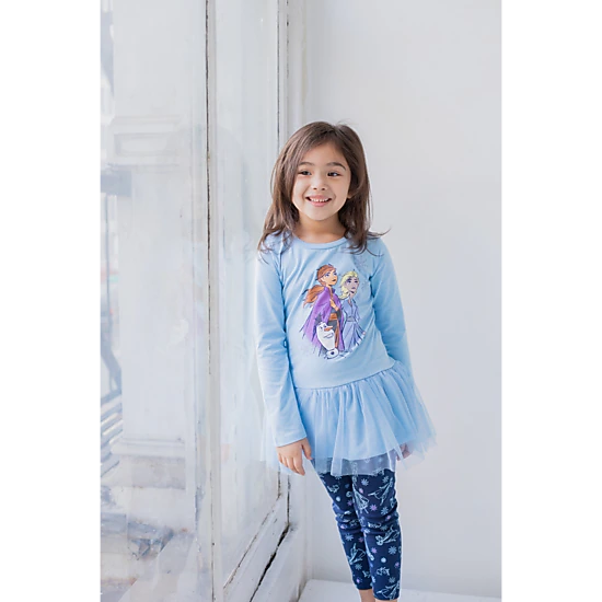 Disney Frozen Girls' Tulle Peplum Top and Leggings Set