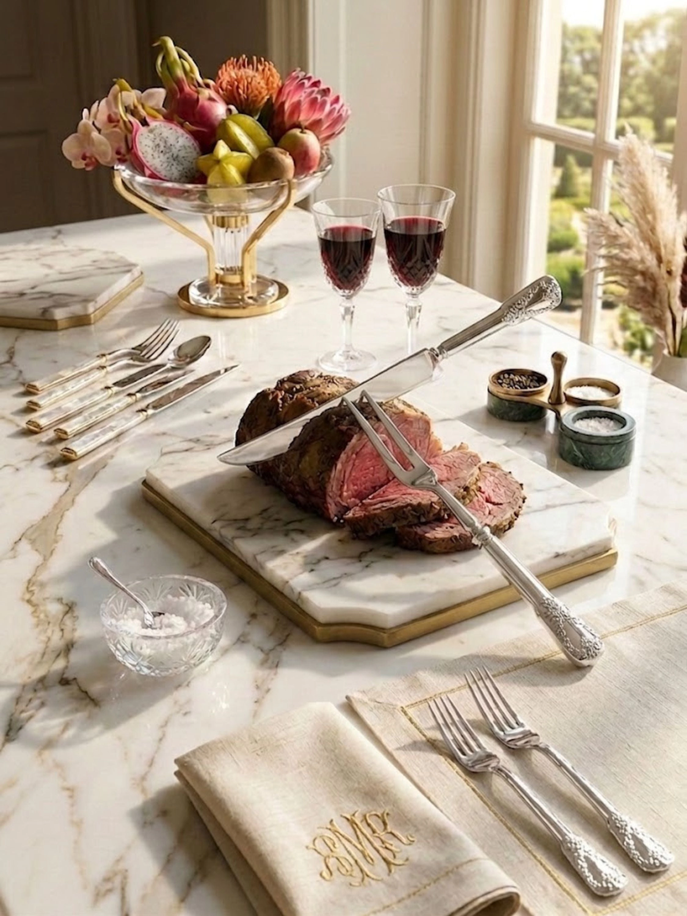 GAURI KOHLI Bolivia Carving Knife & Meat Fork Set