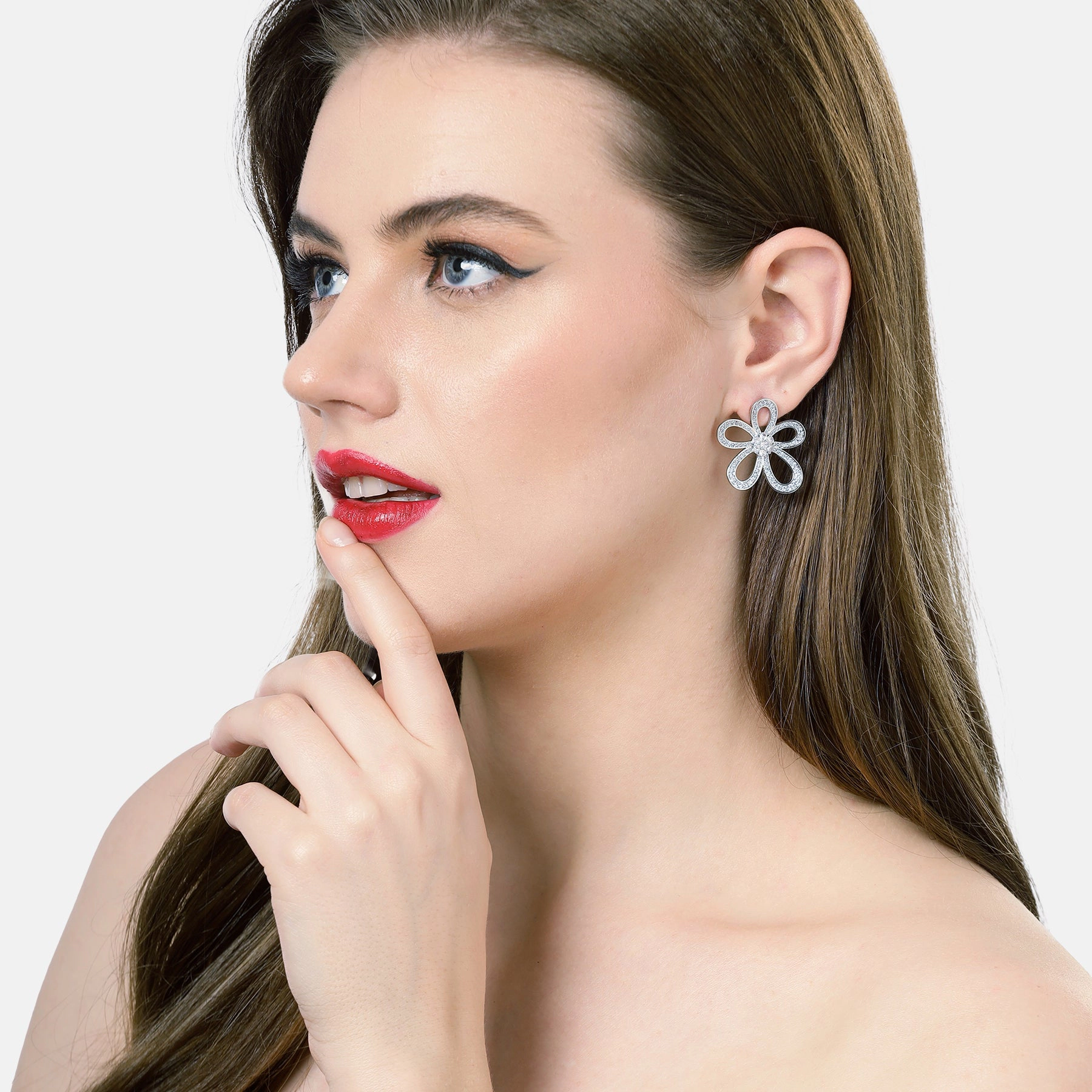 AGP PARIS Womens Hollow Floral Earrings