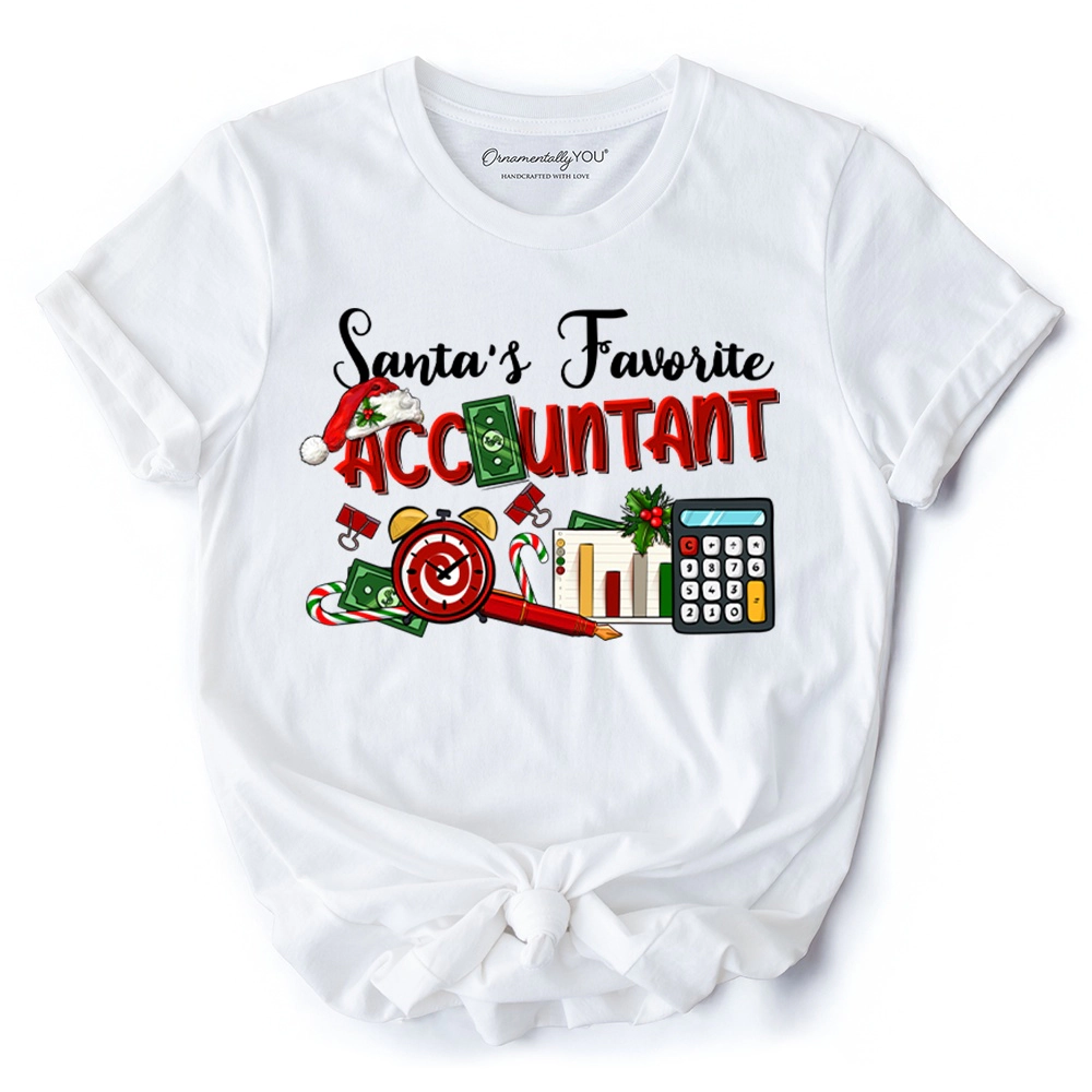 OrnamentallyYou Unisex Santa's Favorite Accountant Christmas T-Shirt