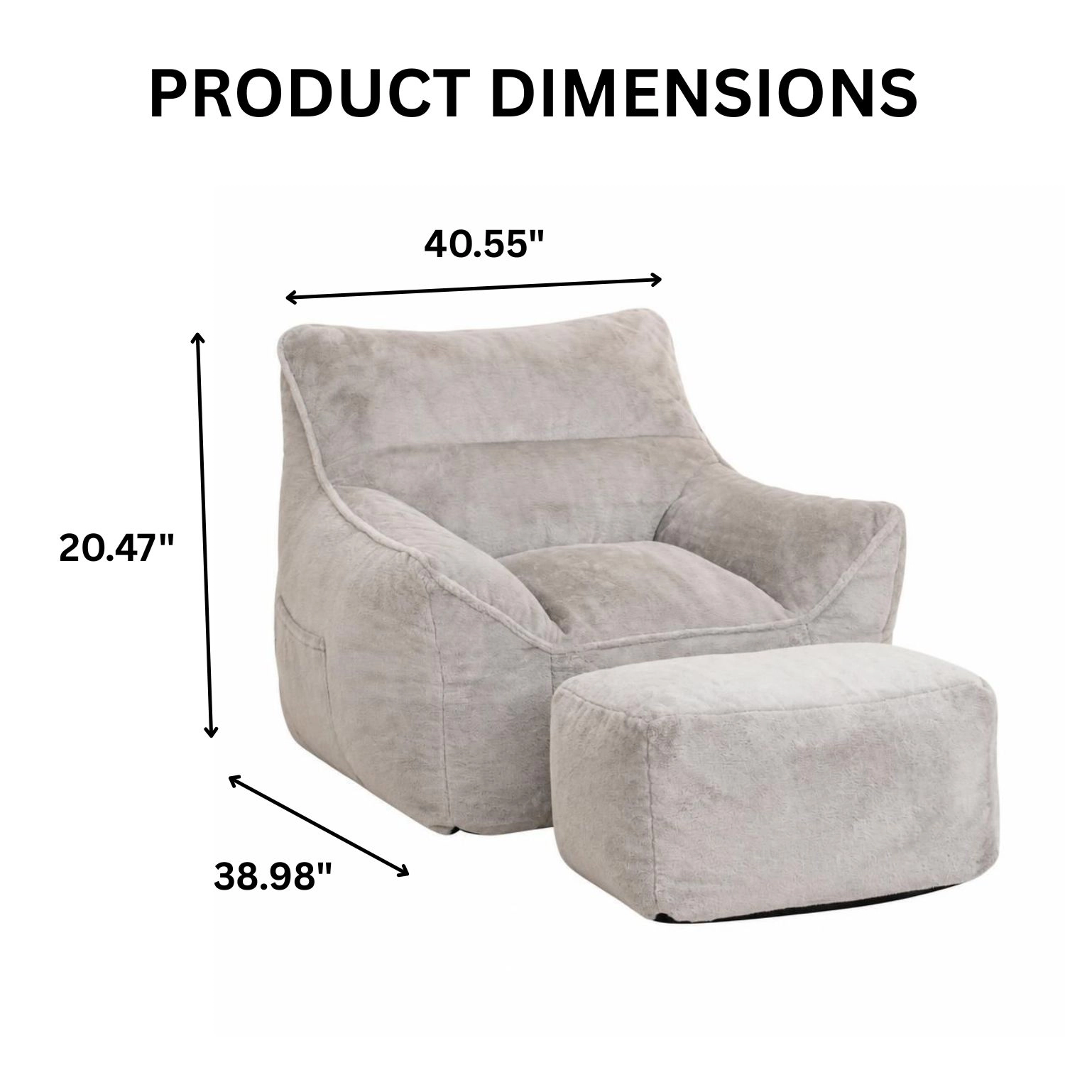 GOODSILO Faux Fur Oversized Casual Lazy Lounge Seating Chair