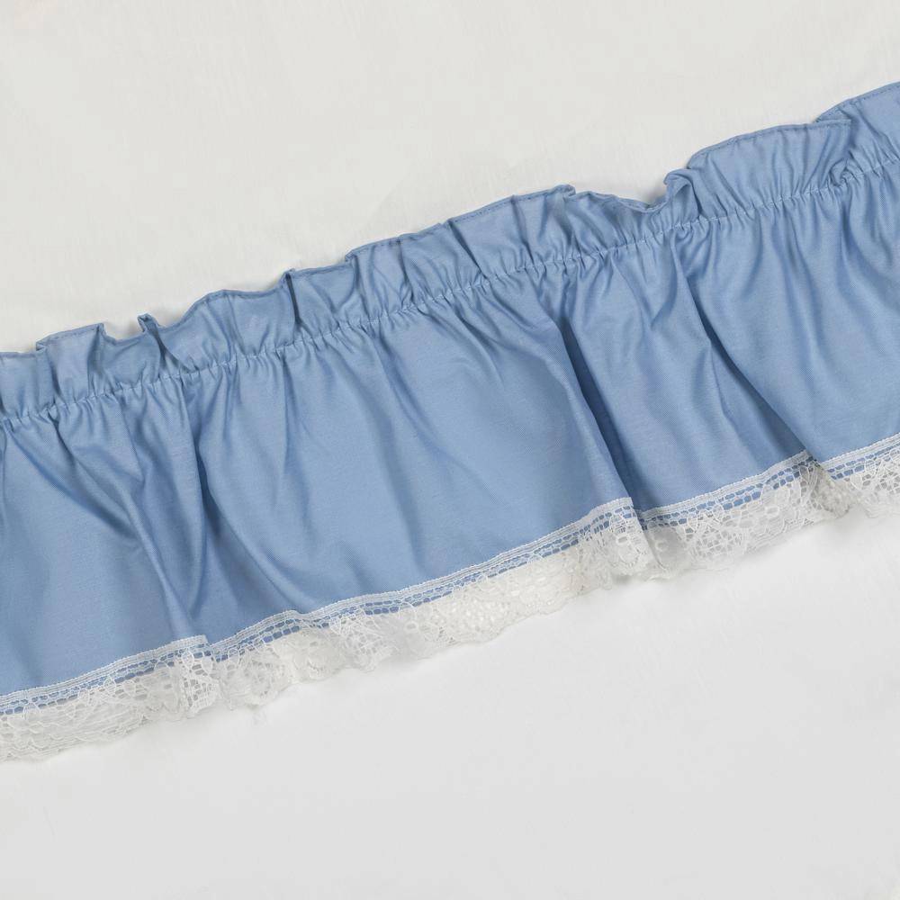 Ellis Curtain Madelyn Ruflled Victorian 1.5" Rod Pocket Swag for Windows Lace Edge 82" x 38" Slate