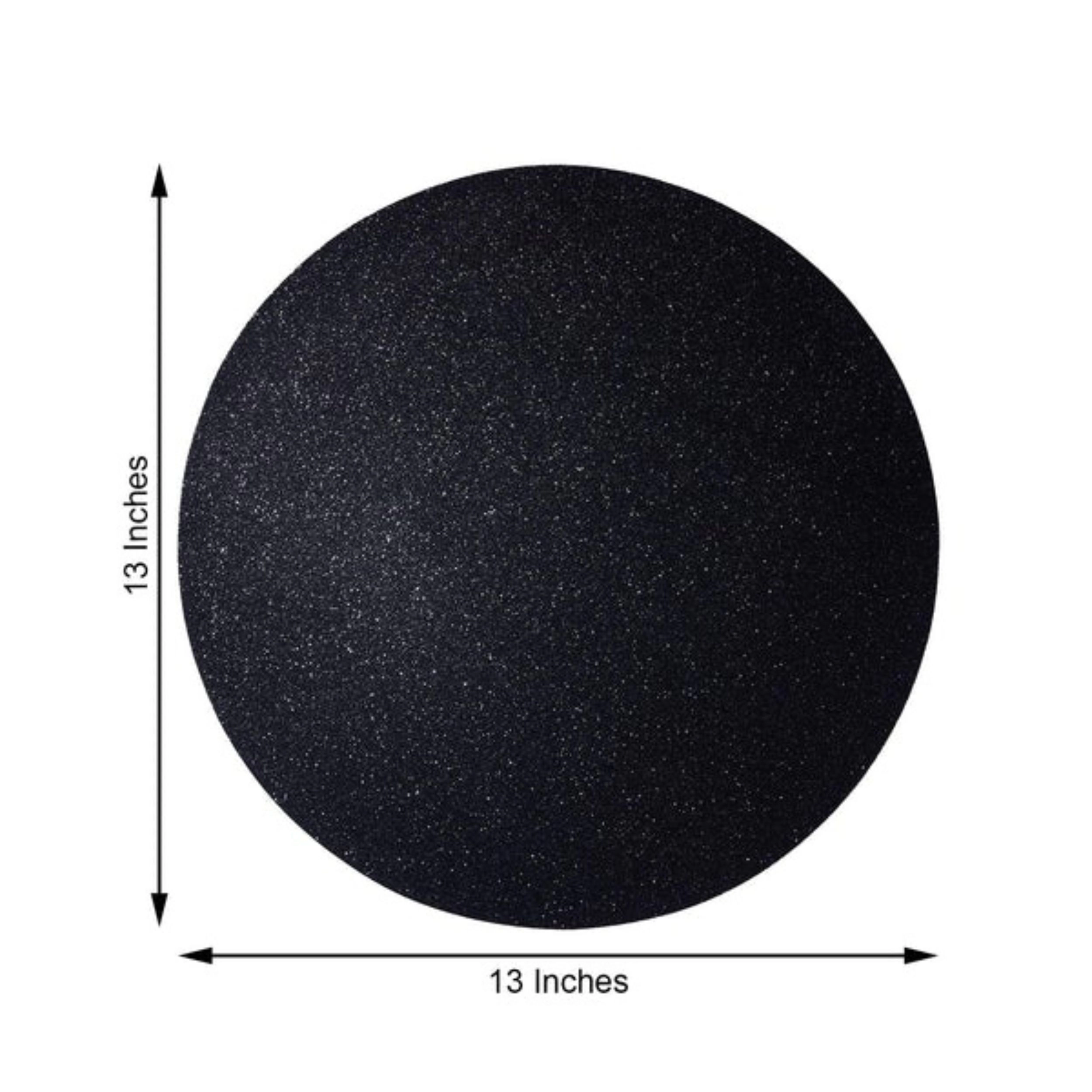Home Collection Set of 6 Glitter Faux Leather Round Placemats