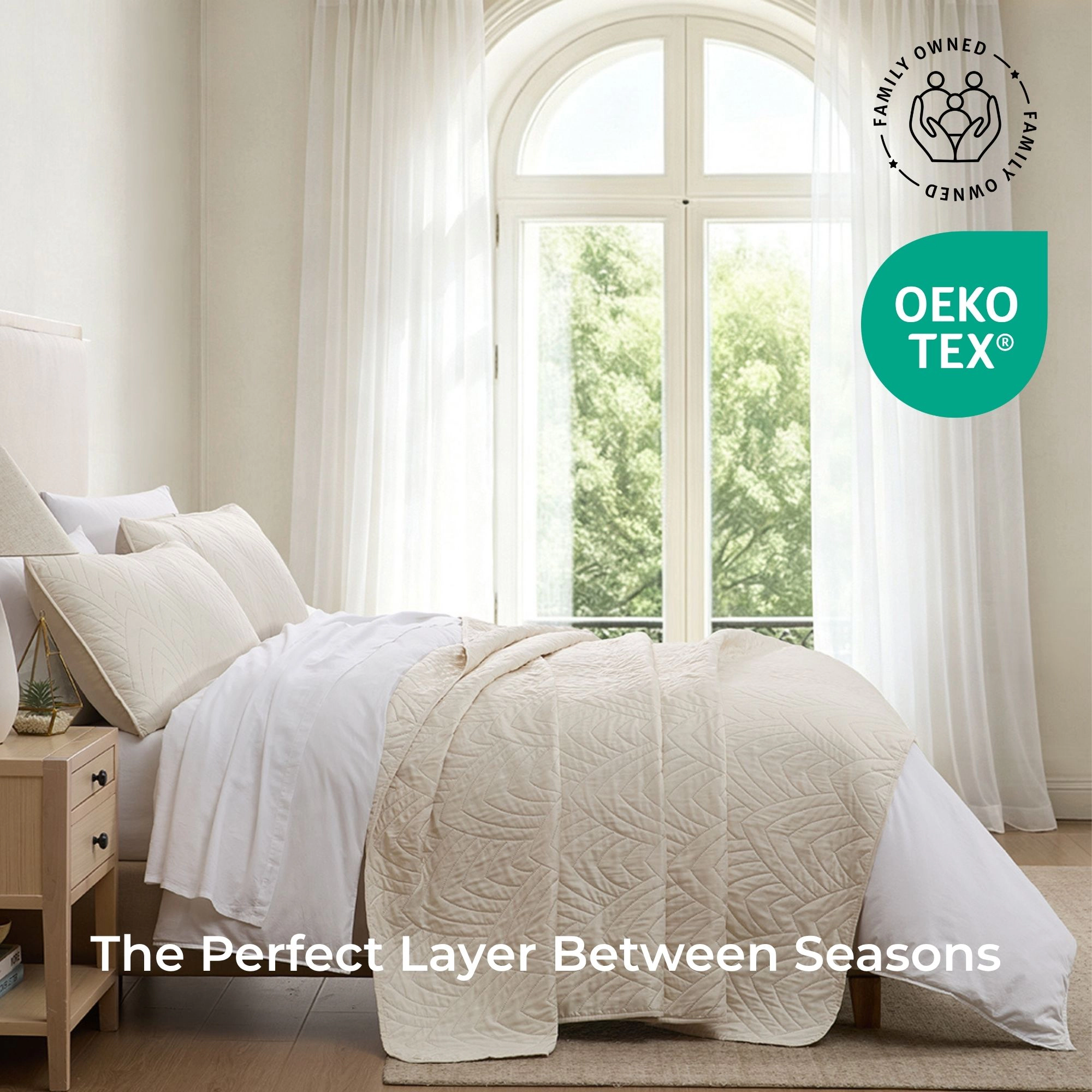 HLC.ME Weston - 3 Piece Lightweight Quilt Set Bedspread Coverlet