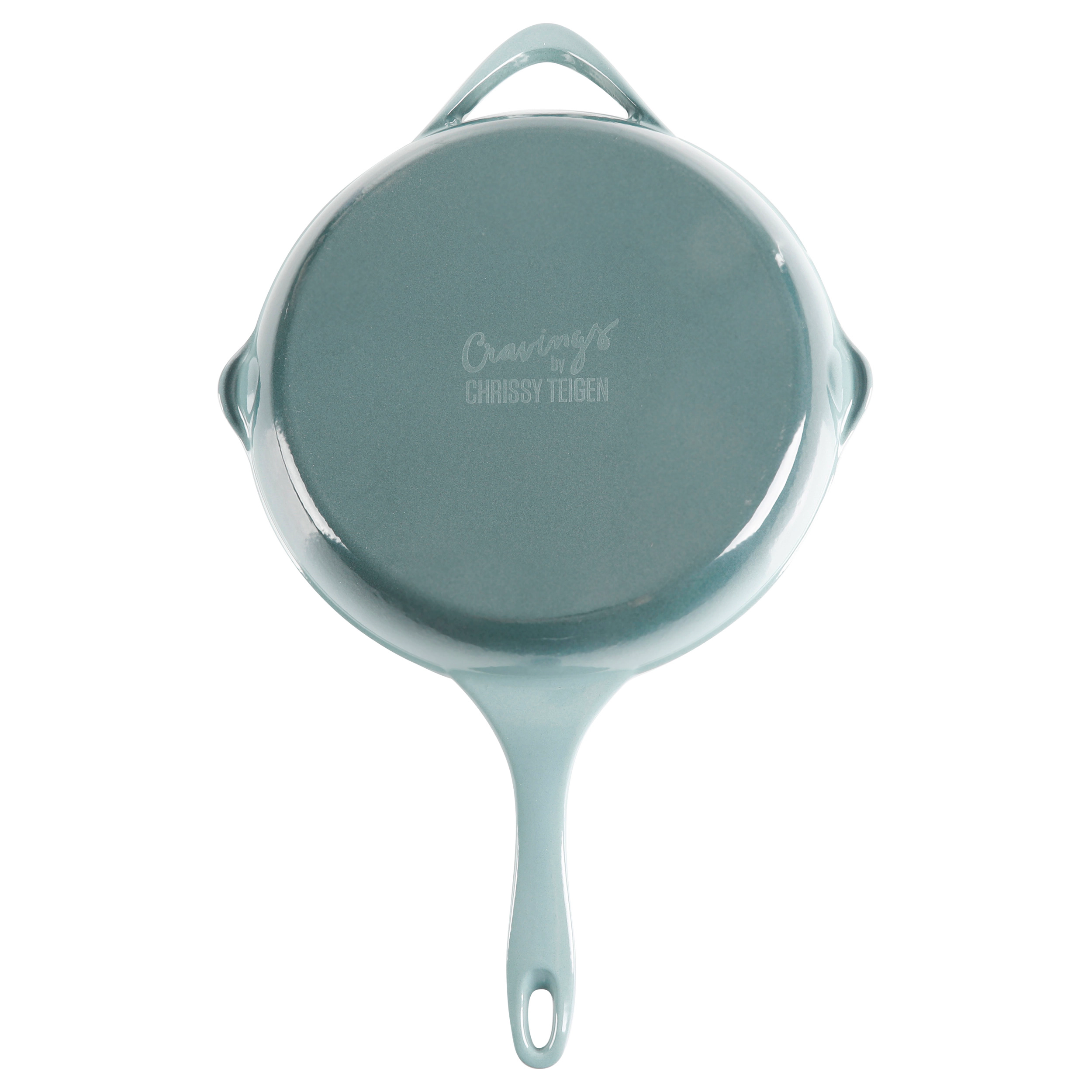 Cravings By Chrissy Teigen 11 Inch Round Enameled Cast Iron Skillet in Ombre Green