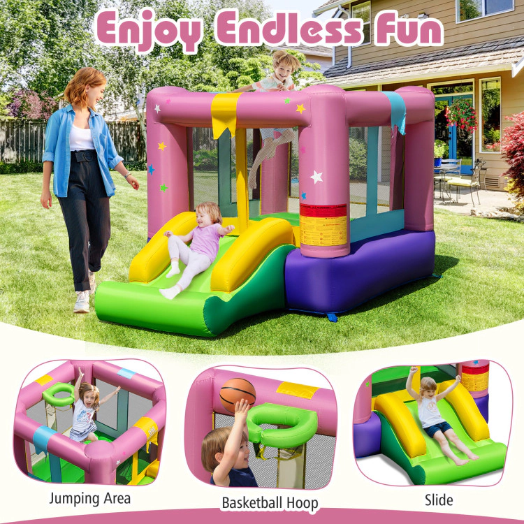 Hivvago Inflatable Bounce House with 480W Blower and Carrying Bag for Party