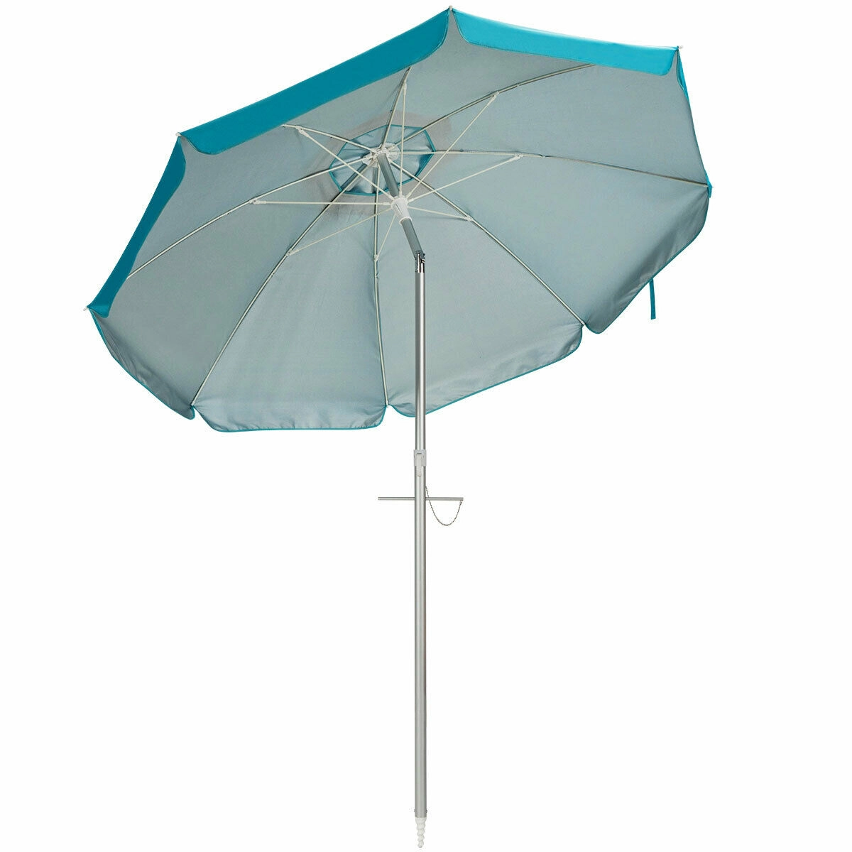 SUGIFT 6.5-ft Tilt Beach Umbrella with Sun Shade Sand Anchor & Carry Bag 3.5-lb Fiberglass Aluminum Polyester Frame Blue