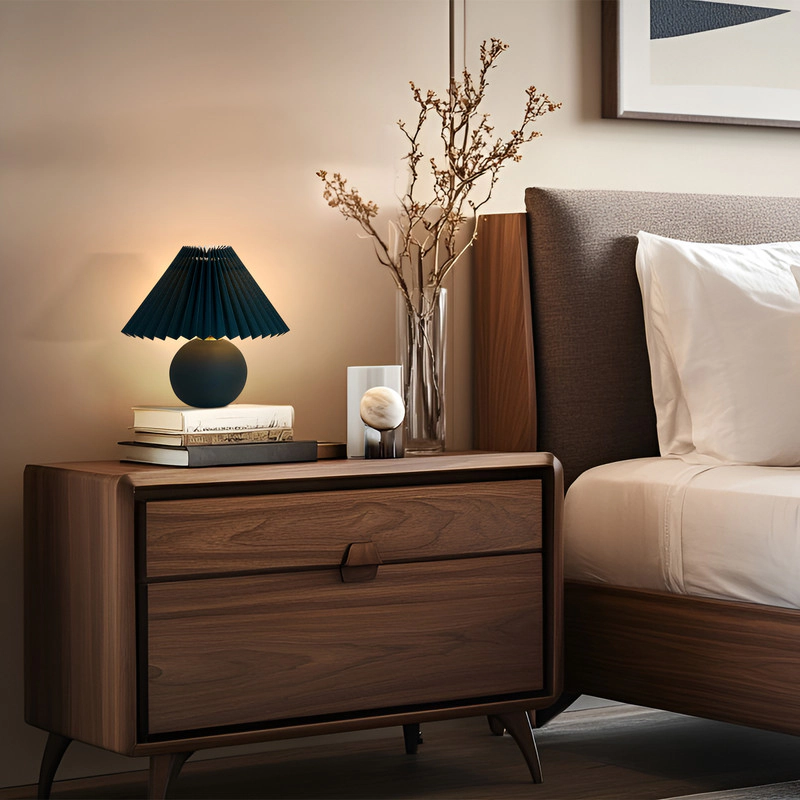 Brightech Serena Ceramic Pleated Table Lamp