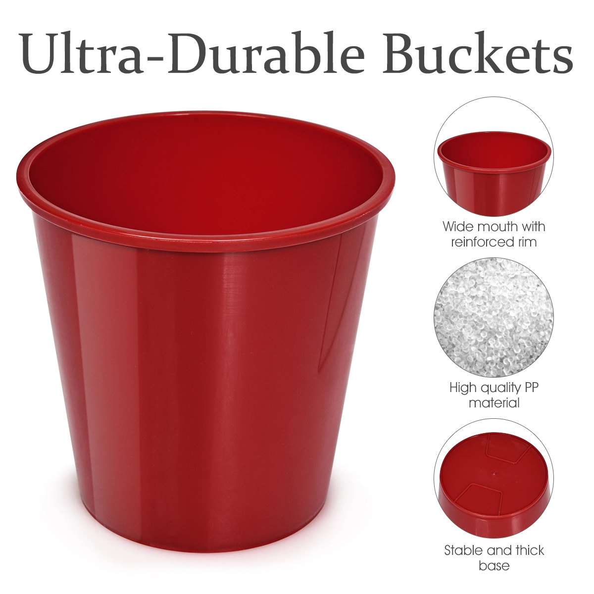 SUGIFT Giant Yard Pong Game Set with 12 Ultra-Durable 7.5-in PP Buckets 2 PVC Balls and Carry Bag