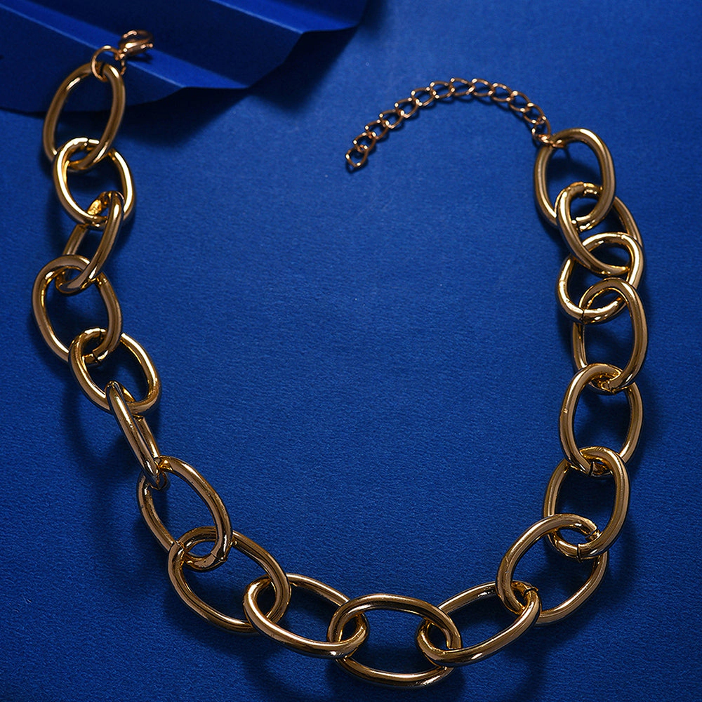 SOHI Women's Gold Link Chain Necklace