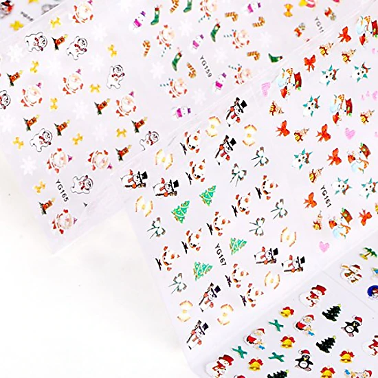 Wrapables 24 Sheets Falala Christmas Nail Stickers Holiday Nails Set Nail Art Sheets