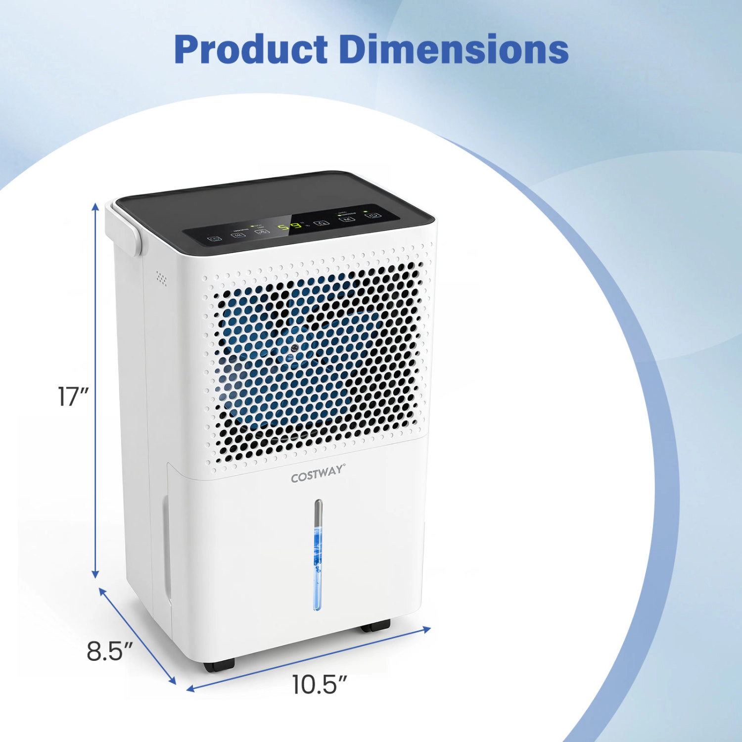 LJG Sq.Ft Pint Compressor Dehumidifier with Drain Hose Smart Humidity Control for Bedroom