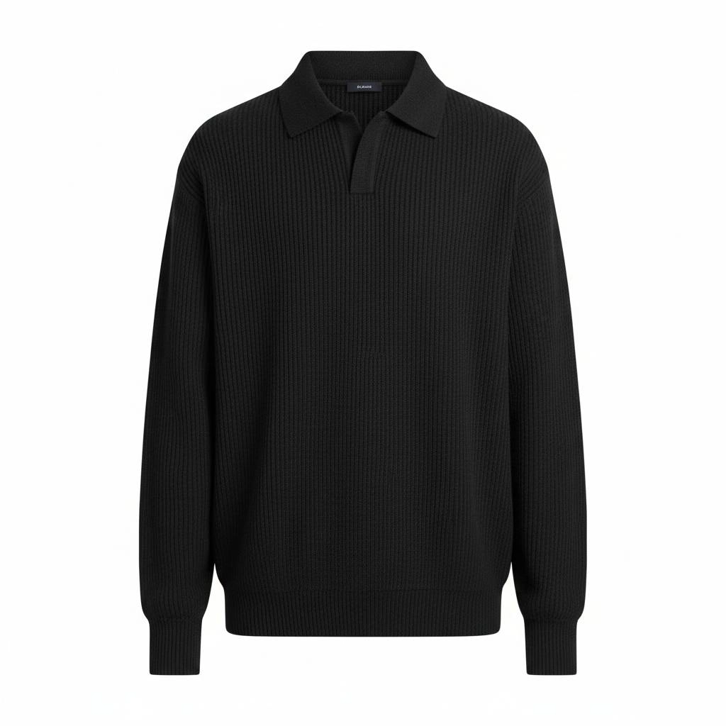 Enigma Meadows Retro Polo Collar Long Sleeve Casual Shirt