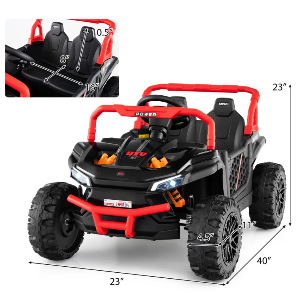 Hivvago 12V Kids Ride on Truck Off-Road UTV with Parental Remote and Lights
