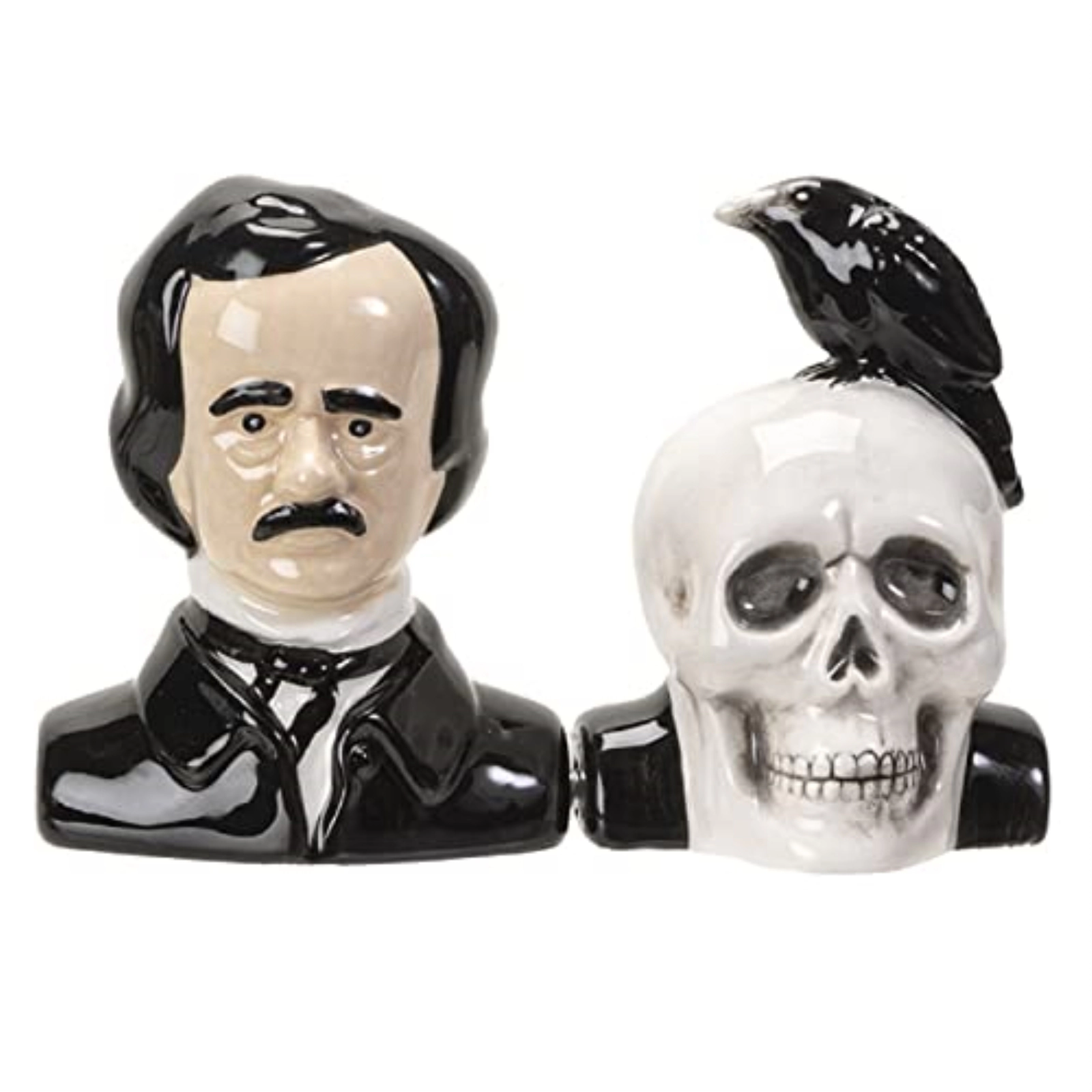 Pacific Giftware Edgar Allen Poe Salt and Pepper Shaker Set 3 Inch Multicolor