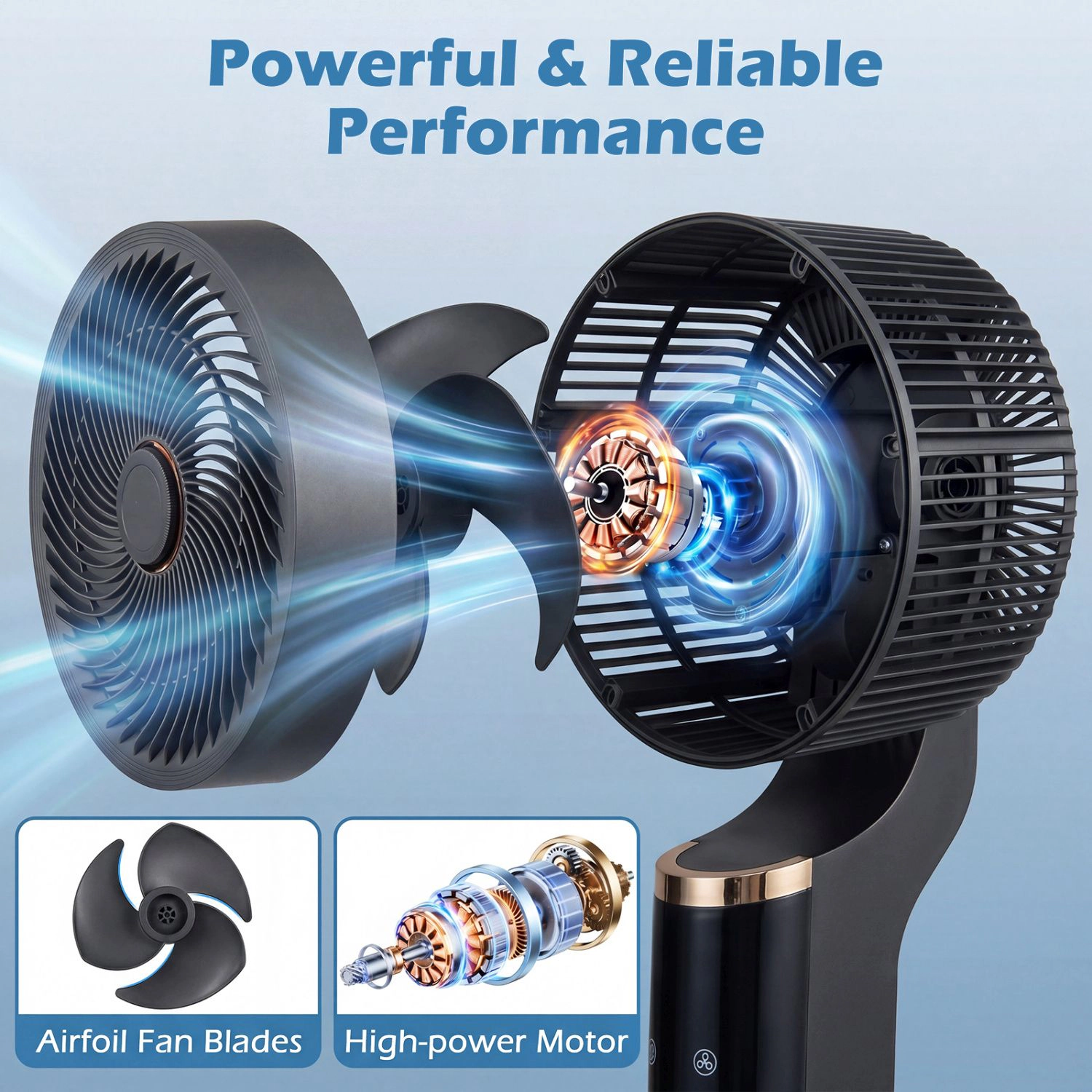 SlickBlue Air Circulator Fan for Bedroom Living Room with Wide Angle Oscillation