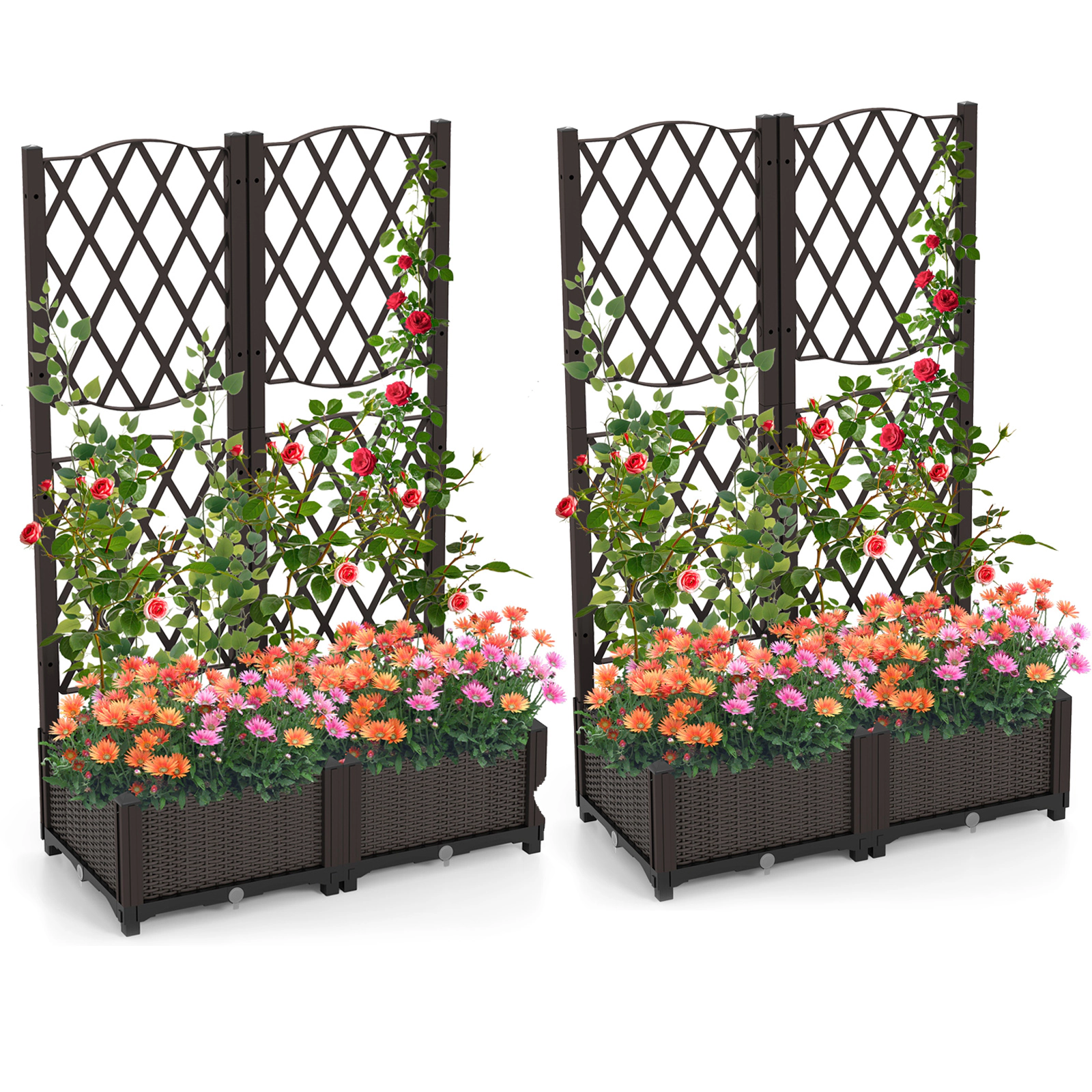 SlickBlue Raised Garden Bed with Self-Watering System and Trellis