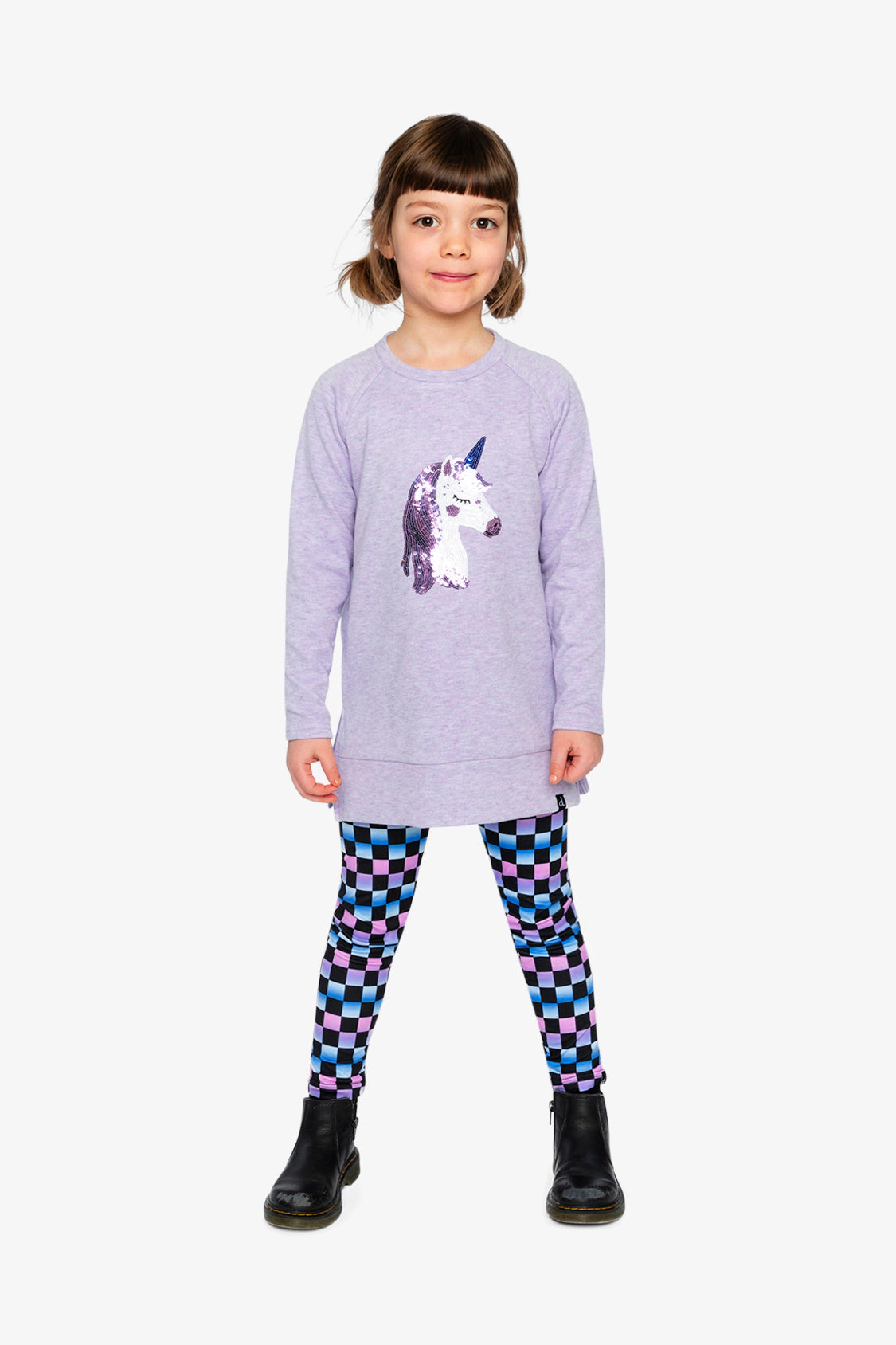 Deux par Girls Sequin Unicorn Long Sleeve Tunic