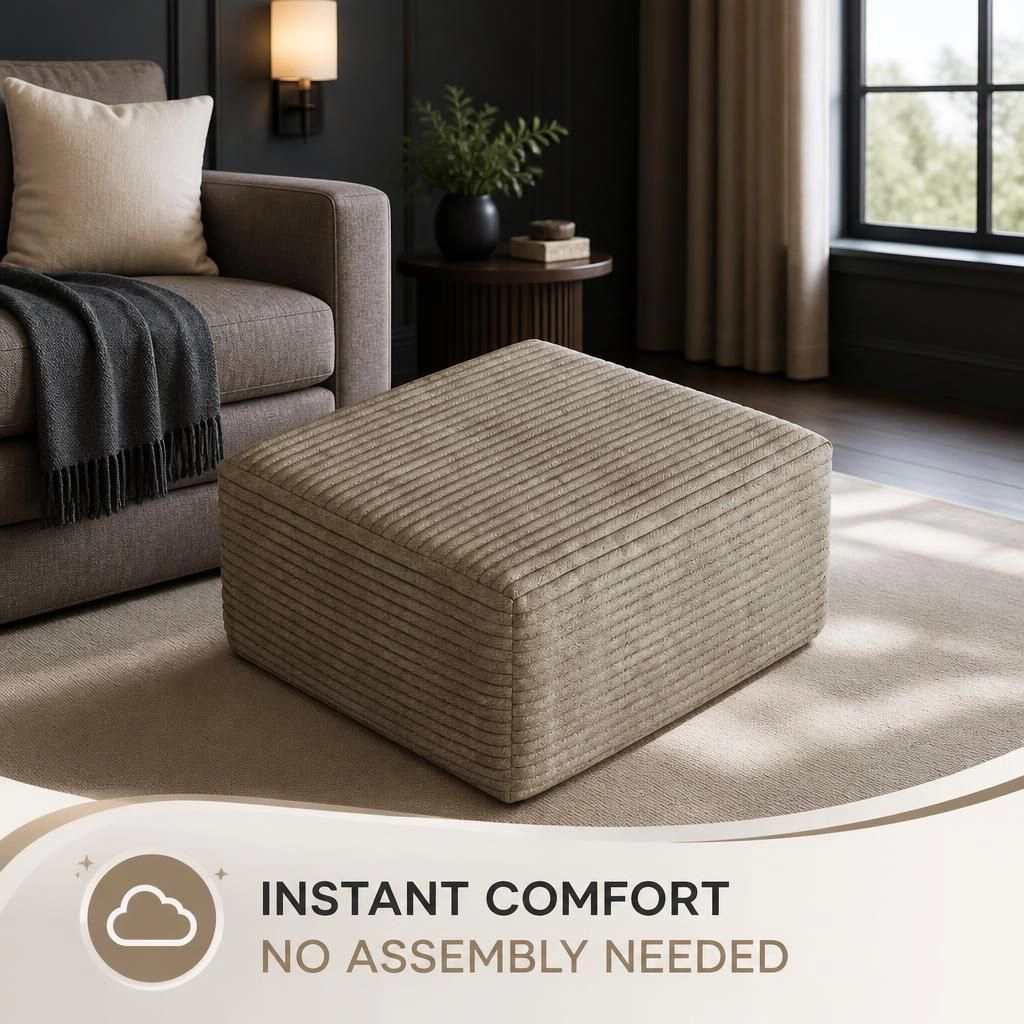 GOODSILO Comfortable Foam Filled Rectangular Low Profile Ottoman