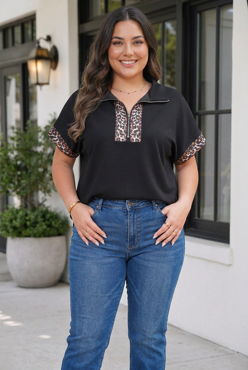 Threaded Pear Catalina Short Sleeve PLUS Top