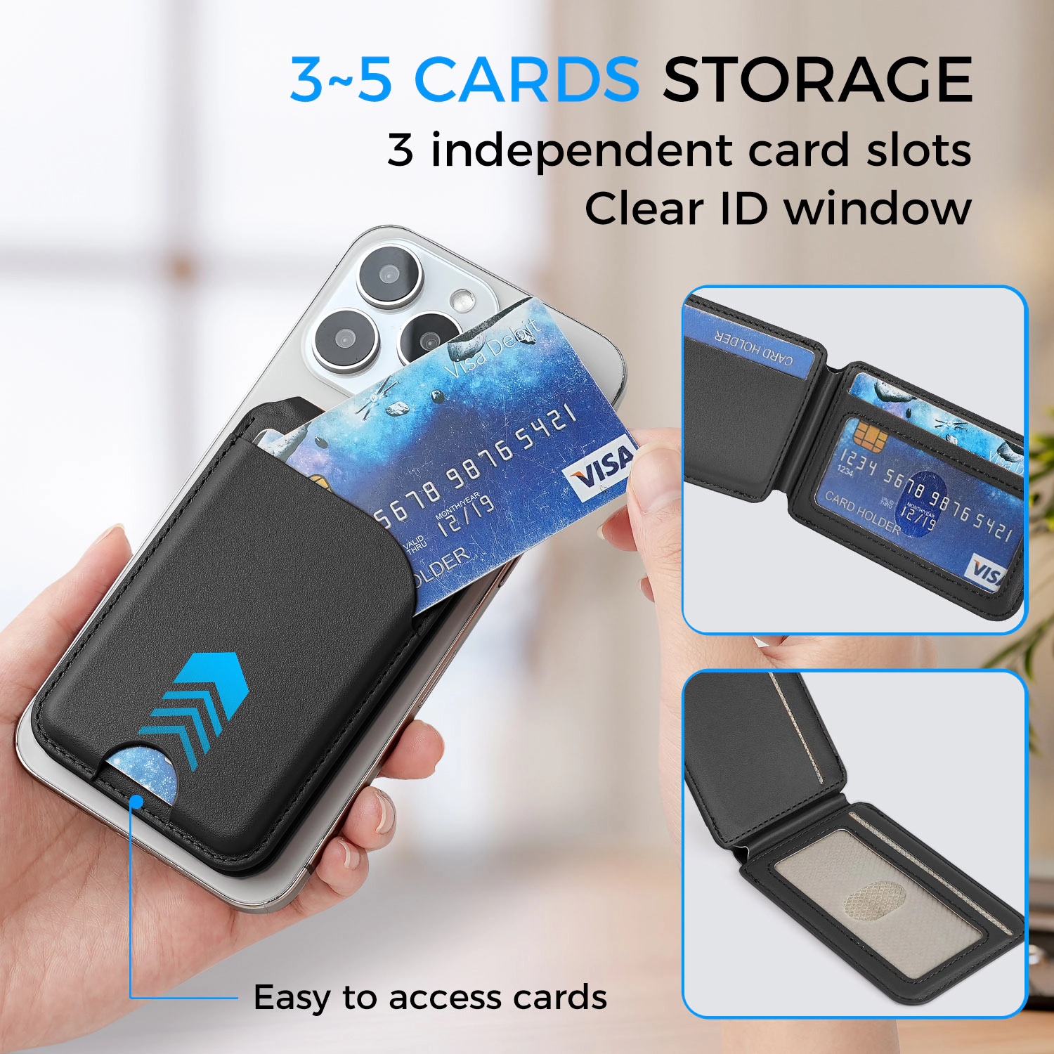 Alpha Digital MagSafe, Adjustable Phone Stand, Compatible w/ iPhone 12-17 - Magnetic Leather Wallet