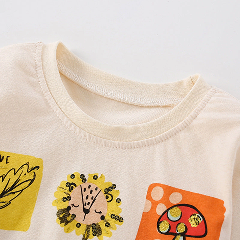MyKids-USA Baby Girl Print Pattern Thin Style Autumn Style Shirt