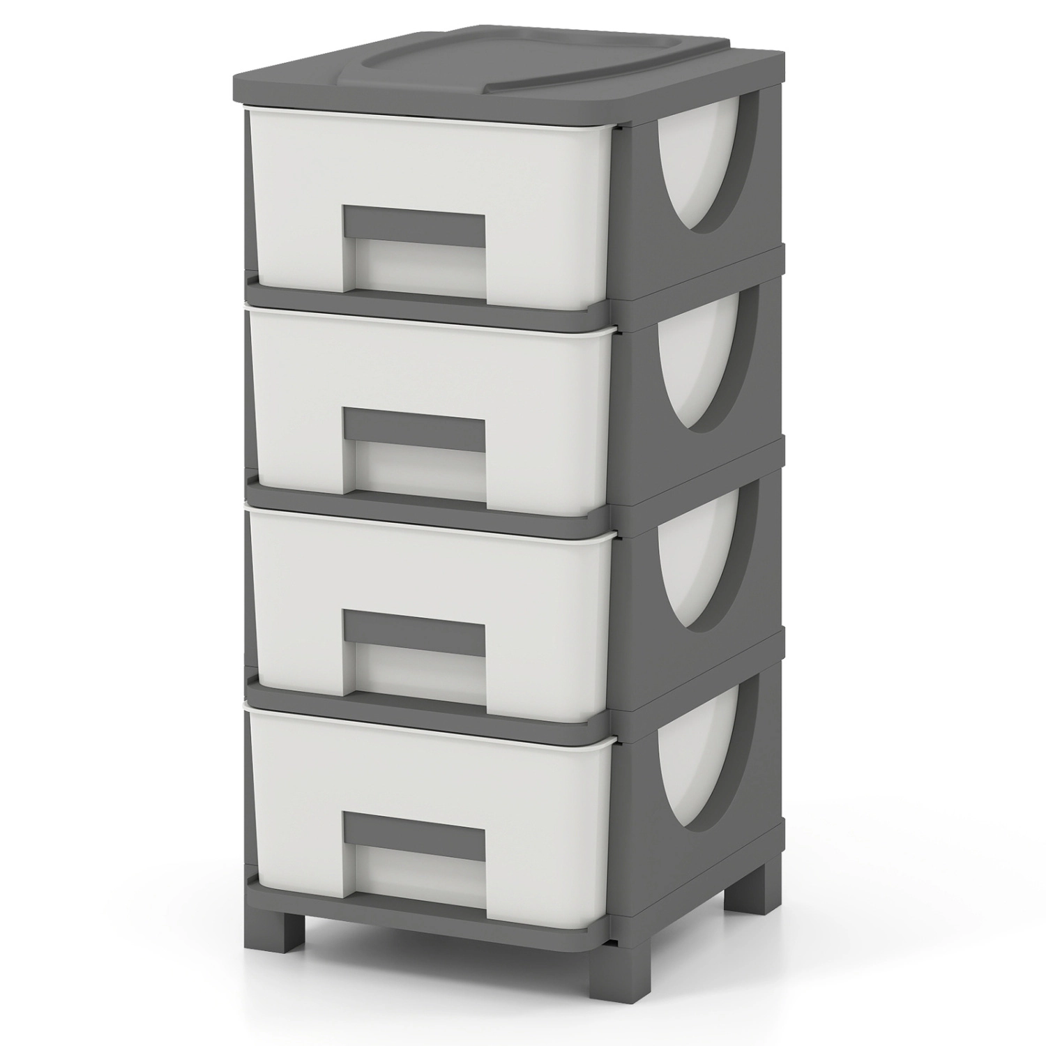 LJG Plastic Storage Organizer with Compact Drawer Cabinet Side Table for Bedroom