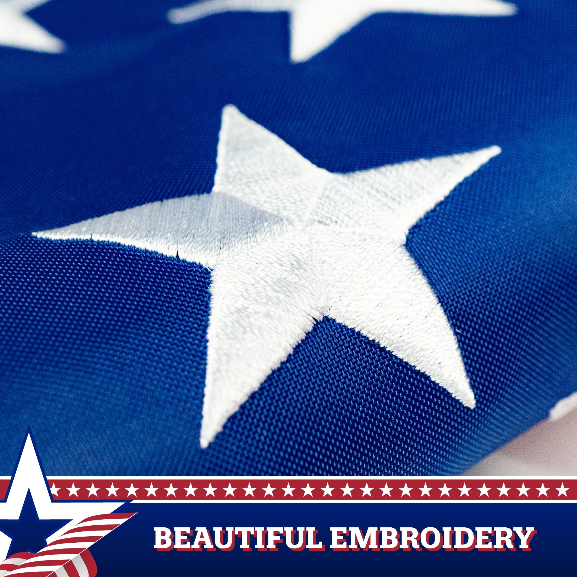 G128 Betsy Ross American Pull-Down Bunting Flag 1.67x8 ft Polyester