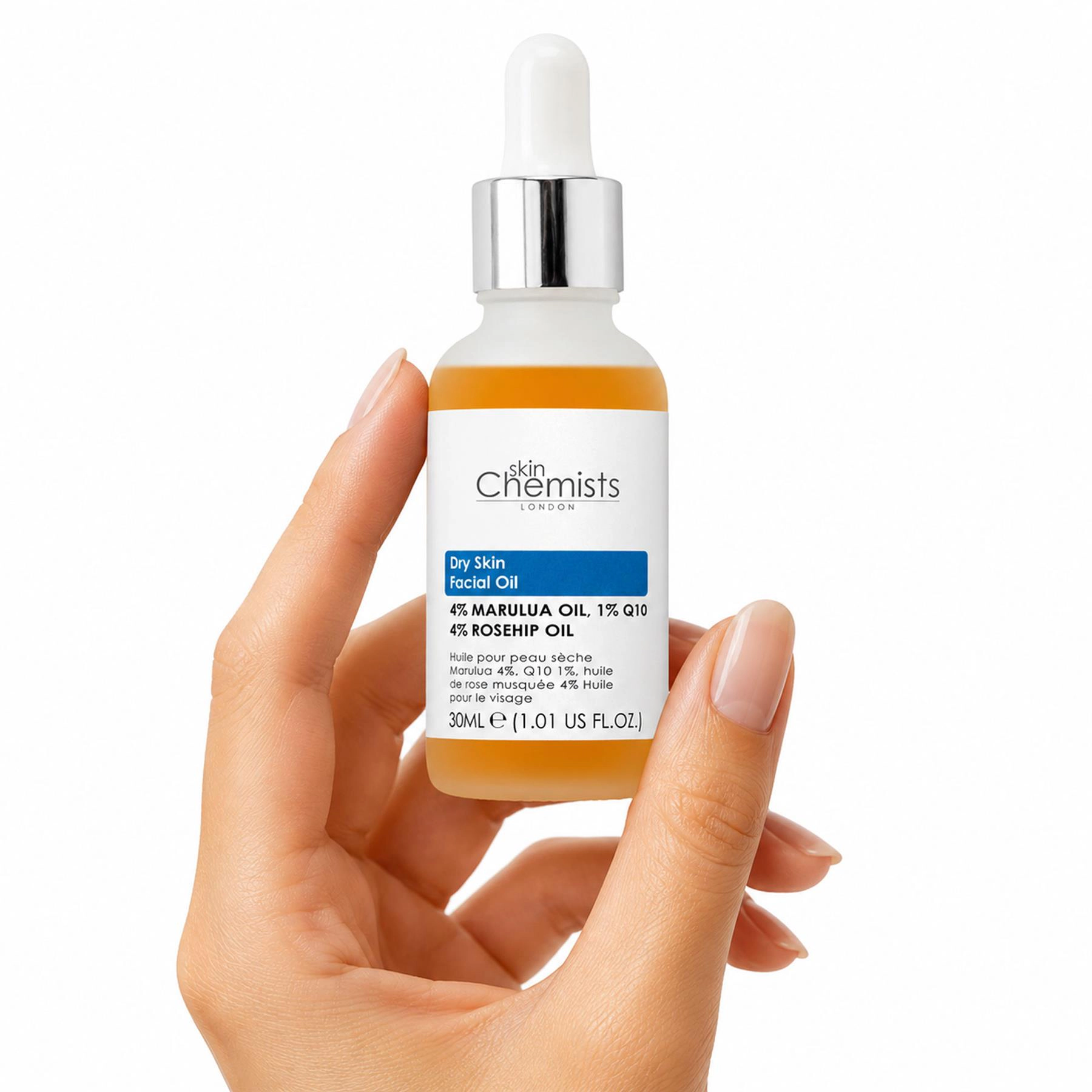 skinChemists AHSC Nourishing Anti-Aging Facial Serum 30ml - Marula 4% Q10 1% Rosehip 4% - for Dry Skin