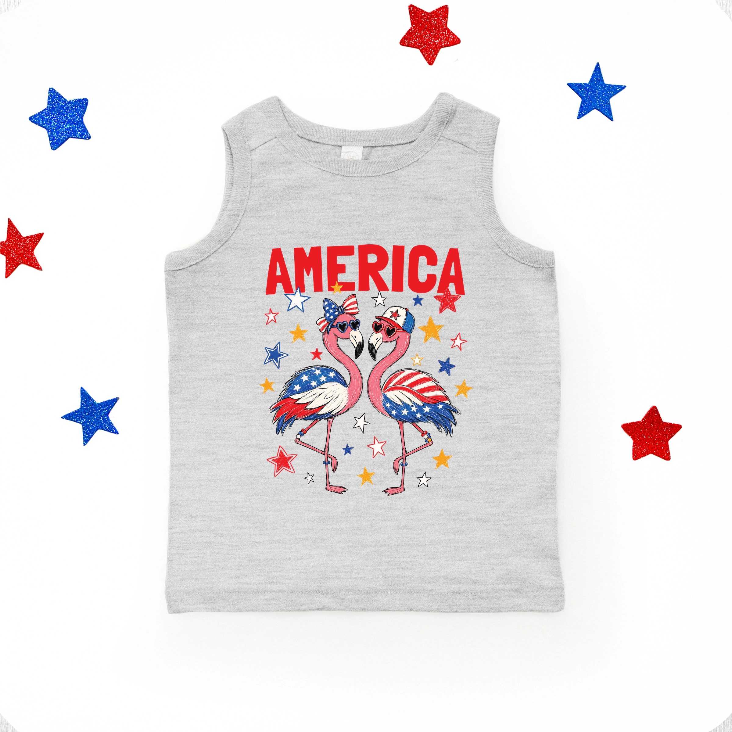 The Juniper Shop - America Flamingos Star Youth Tank Top