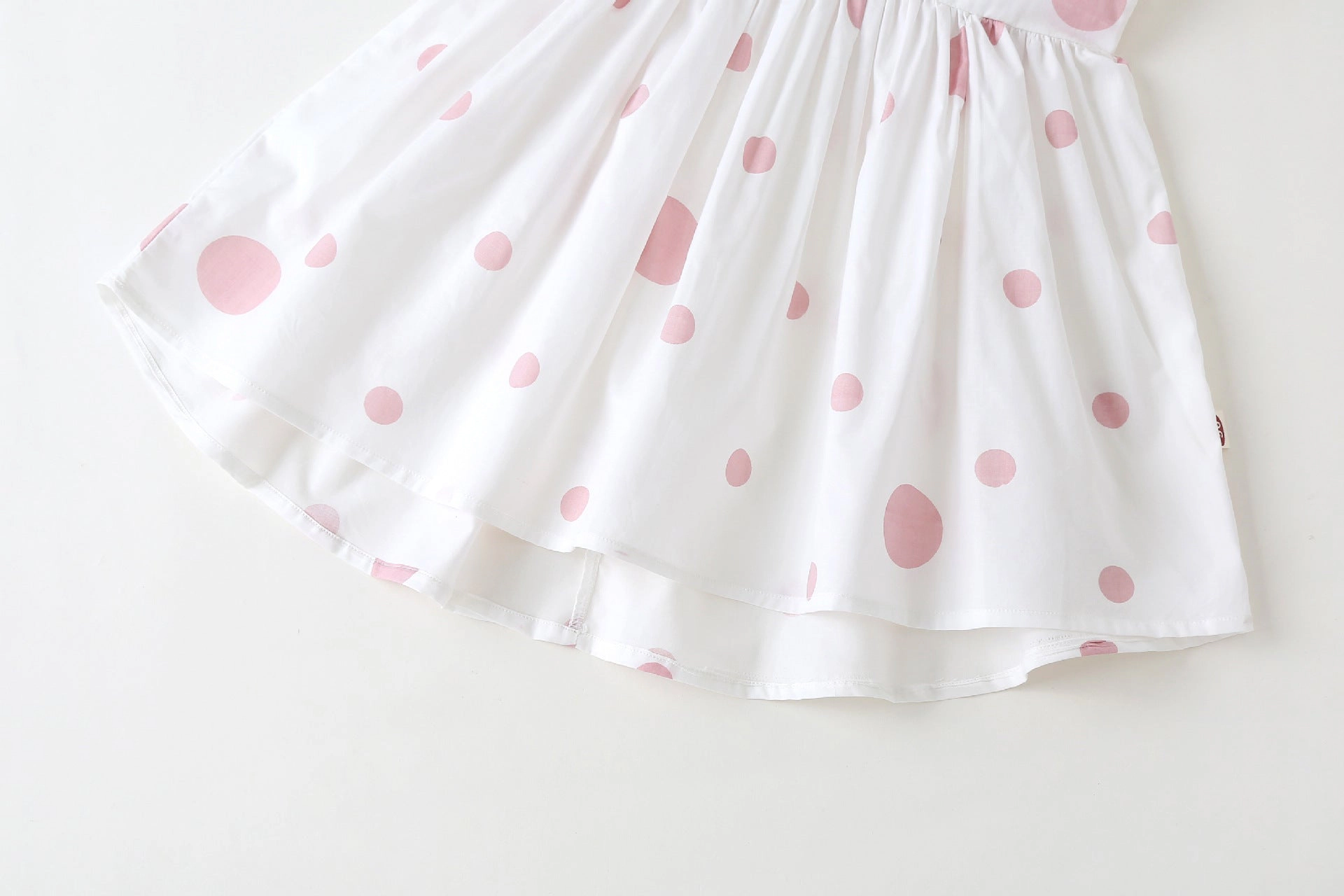 MyKids-USA Polka Dot Pattern Sleeveless Round Collar Dress With Bow