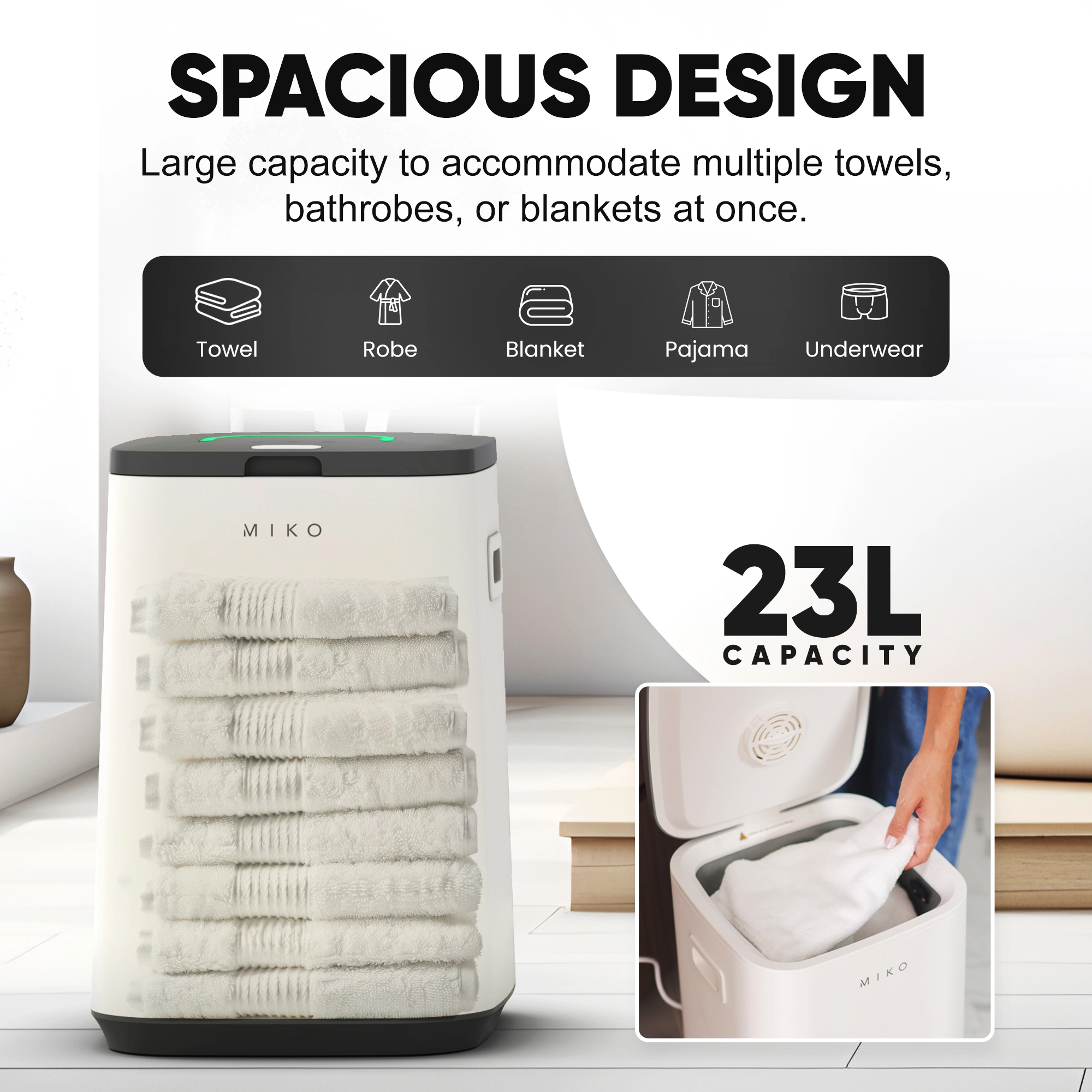 Nest Towel Warmer 23L Capacity with Aromatherapy