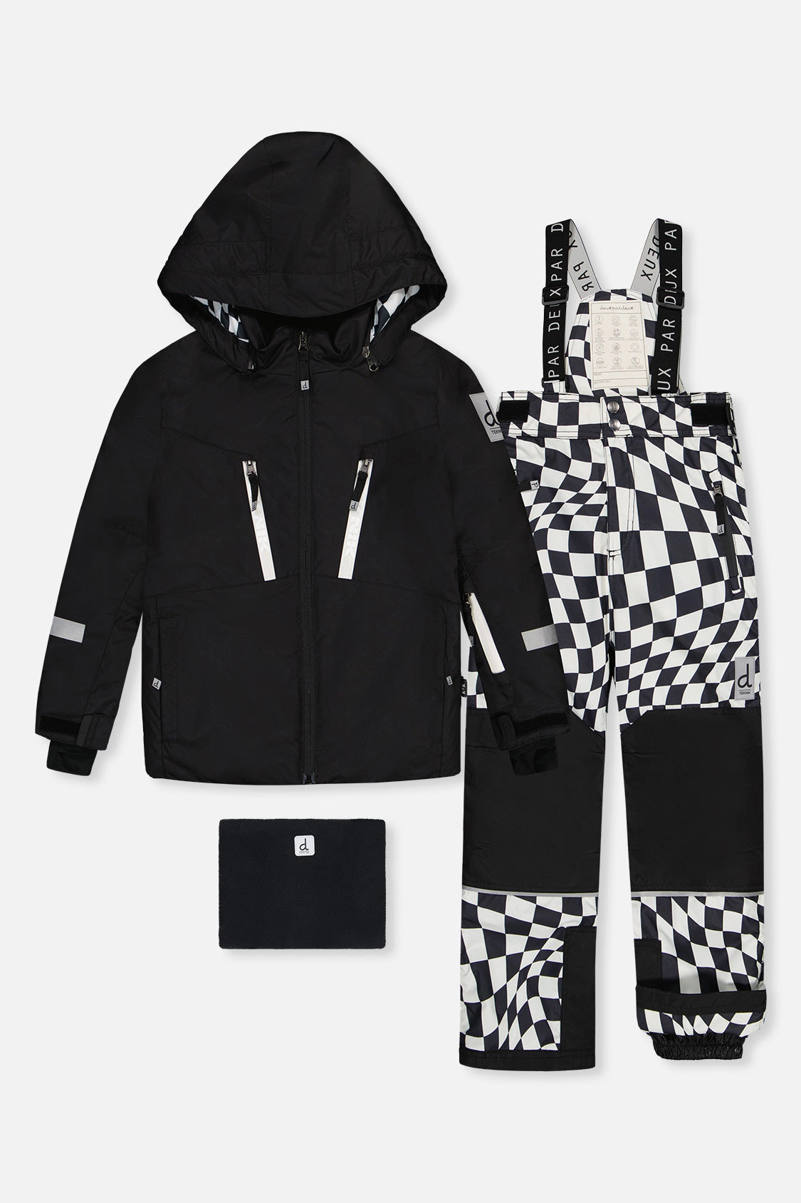 Deux par Boys Two Piece Teknik Cordura-Reinforced Snowsuit with Hooded Jacket and Snow Pants