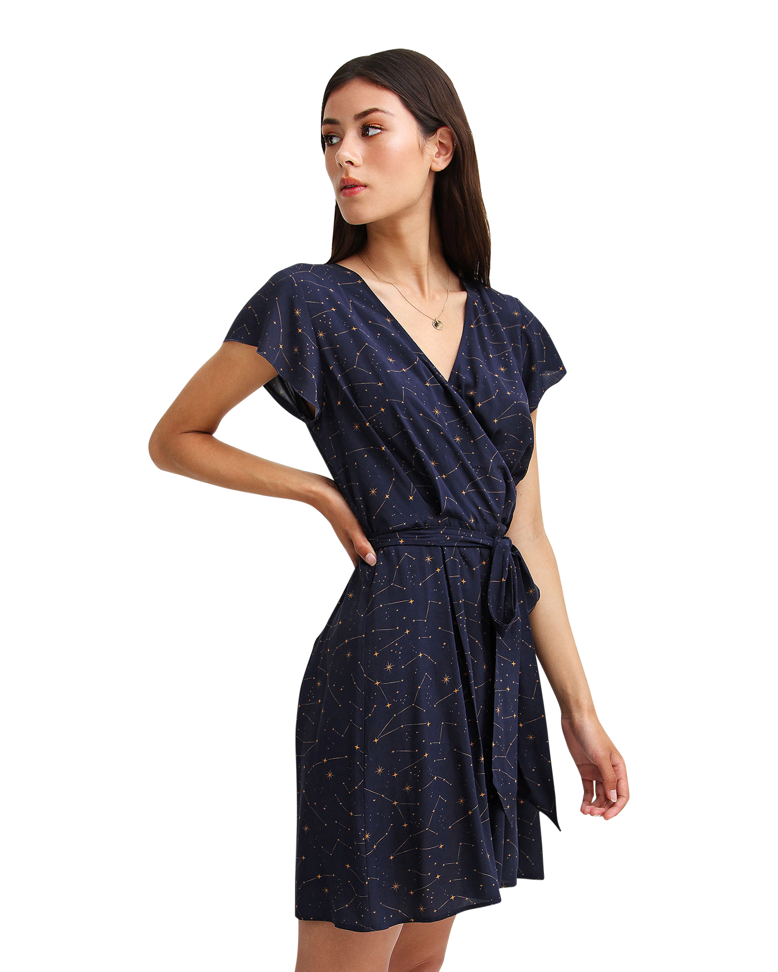Belle & Bloom Womens I'm The Star Wrap Dress