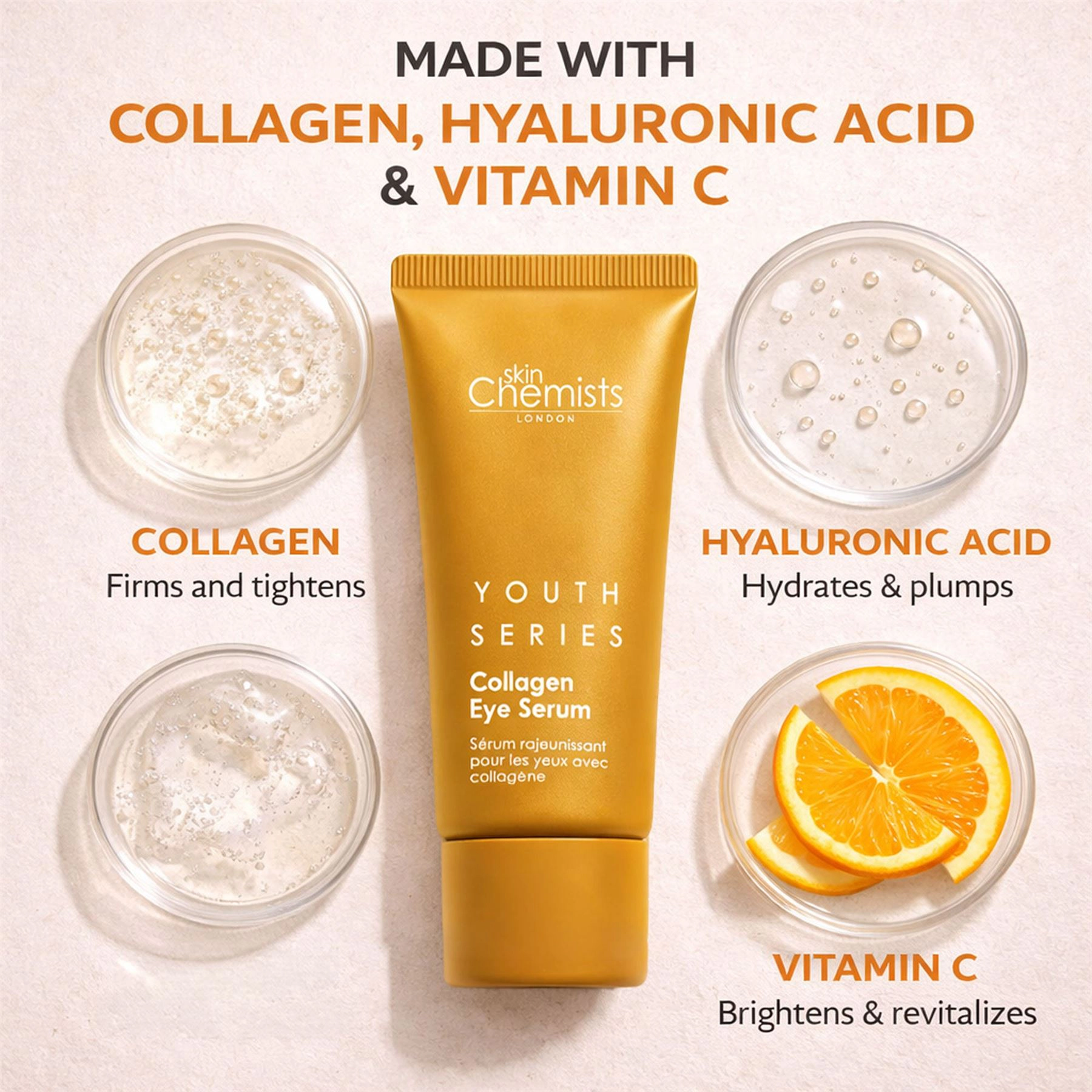 skinChemists Collagen Eye Serum 15ml - Anti-Aging for Loss of Firmness and Fine Lines