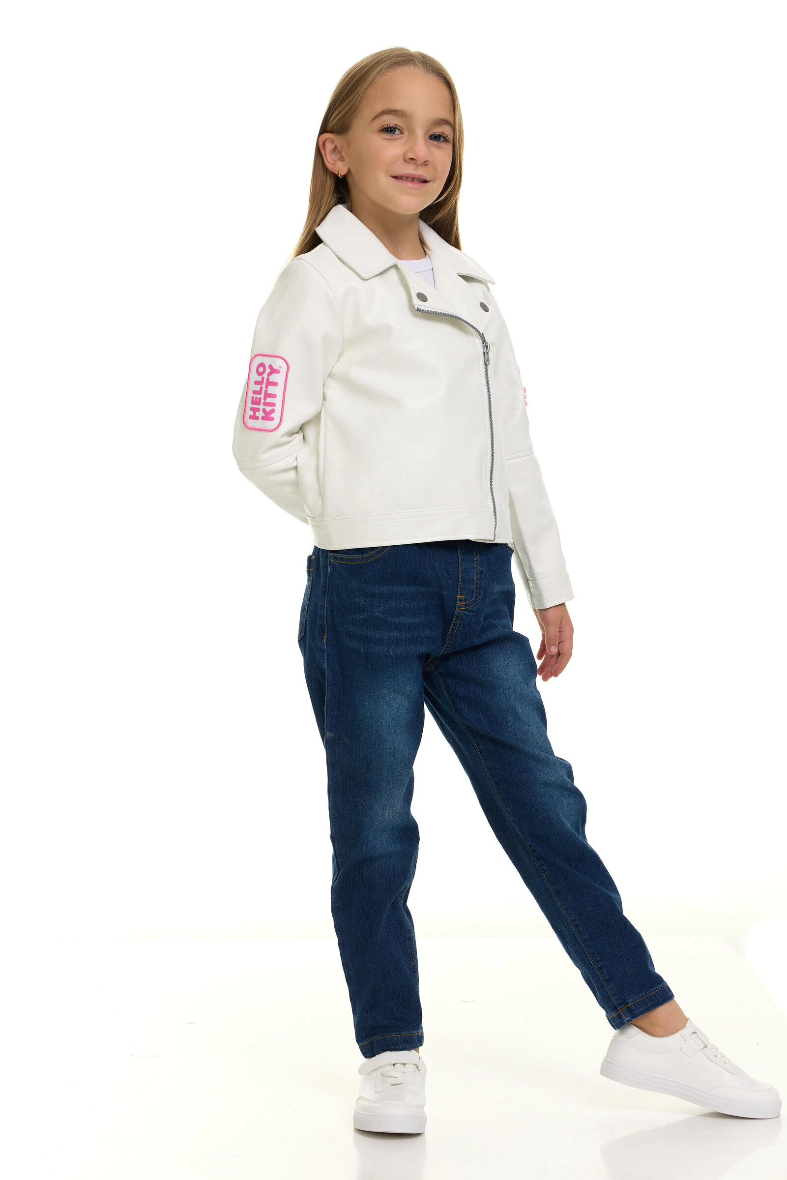 Hello Kitty Girls' Zip-Up Leather Jacket