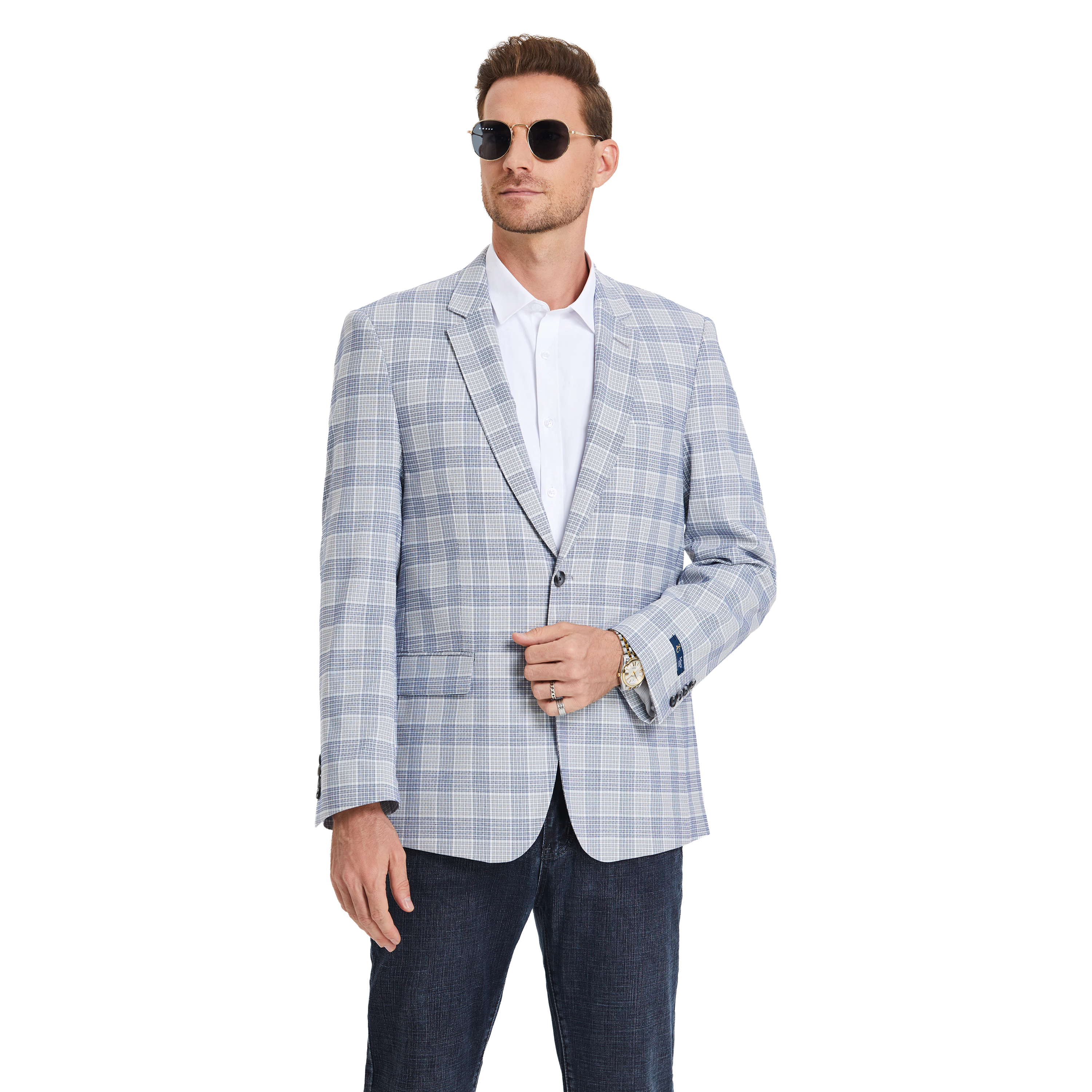Zegarie Mens Regular Fit Plaid Sport Coat
