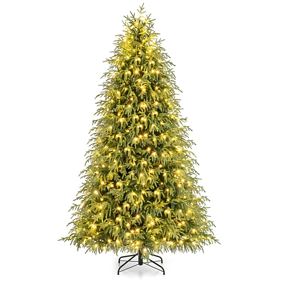 SUGIFT 7.5-ft Pre-Lit Hinged Artificial Christmas Tree with 1449