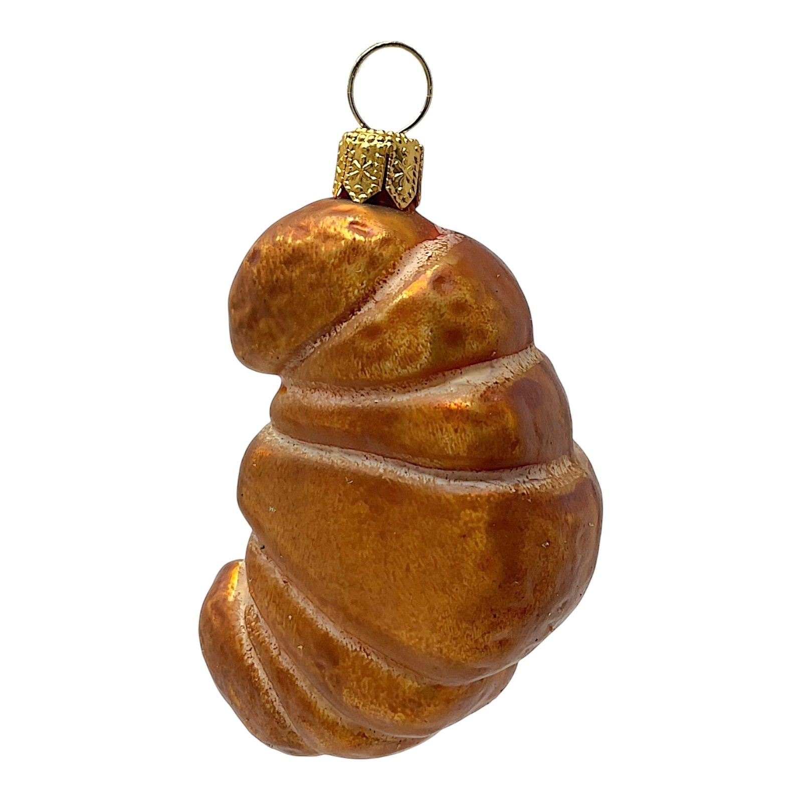 Pinnacle Peak Trading Company Croissant Pastry Polish Blown Glass Christmas Ornament Set of 2 Decorations