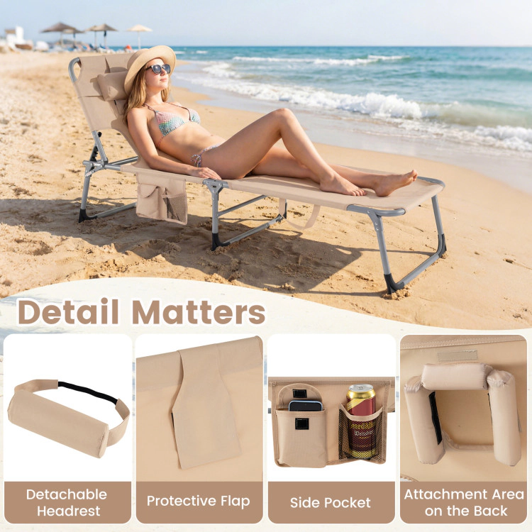 Hivvago Tanning Chair With Face Arm Holes Folding
