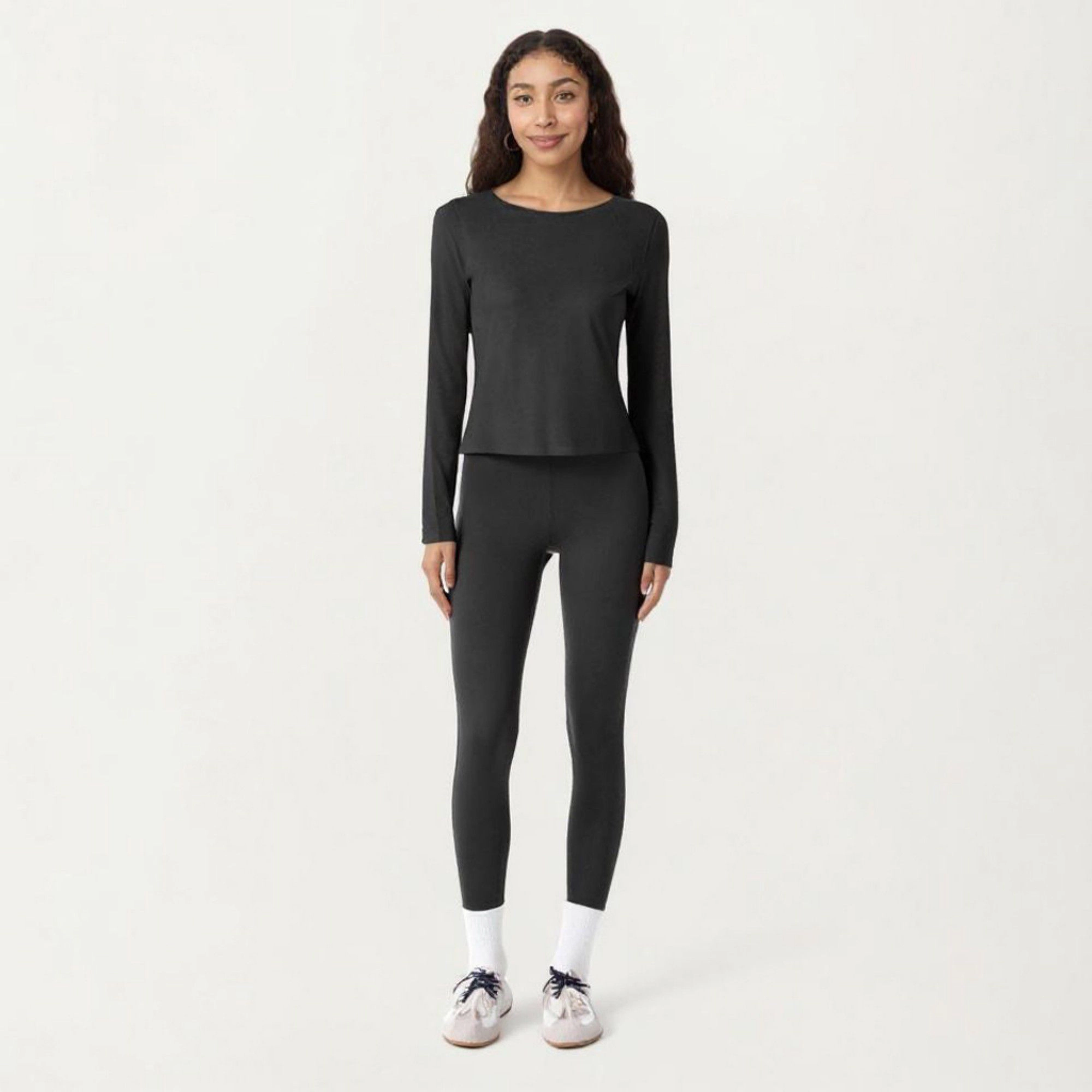 Anna-Kaci Women's Long Sleeve Active Top with Soft Stretch Fabric Crew Neckline Clean Minimal Silhouette
